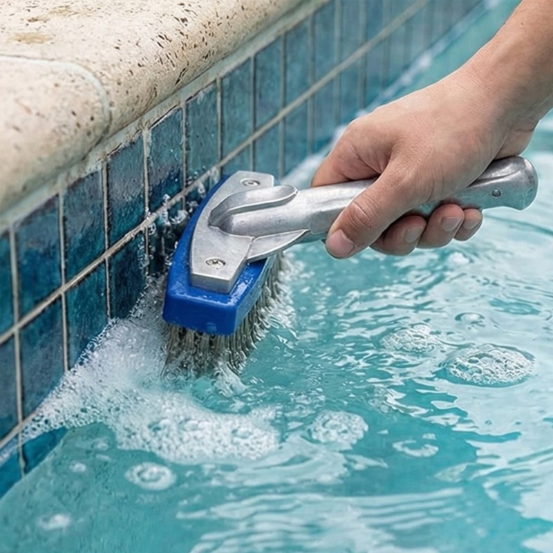 5Inch Stainless Steel Pool Cleaning Brush For Comfortable Use Easy to Use
