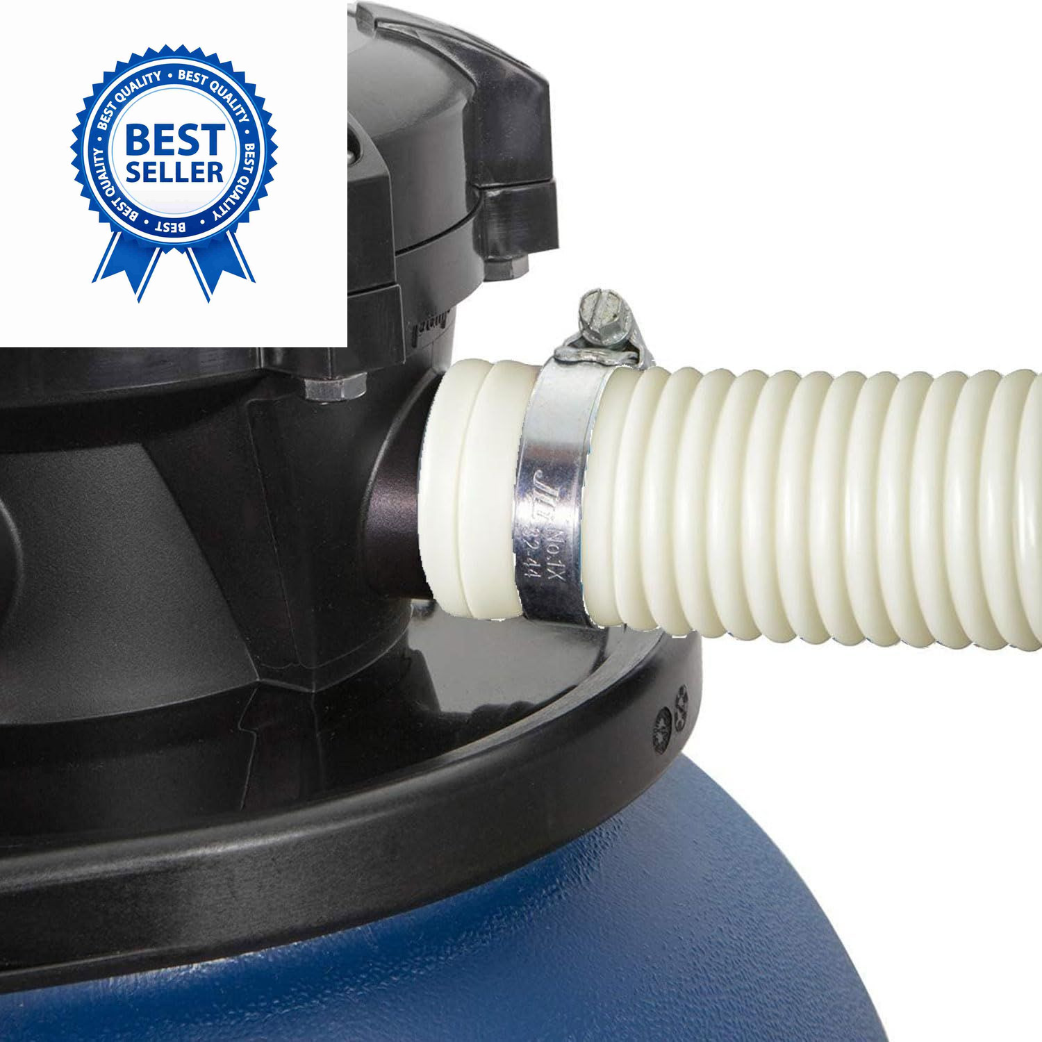 Pool Sand Filter Pump Hose – 1.25&Prime; 16 inches x 1.25 inches, White -1 Pack