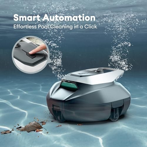 Cordless Robotic Pool Cleaner with Remote Control, Pool Vacuum for Above Green
