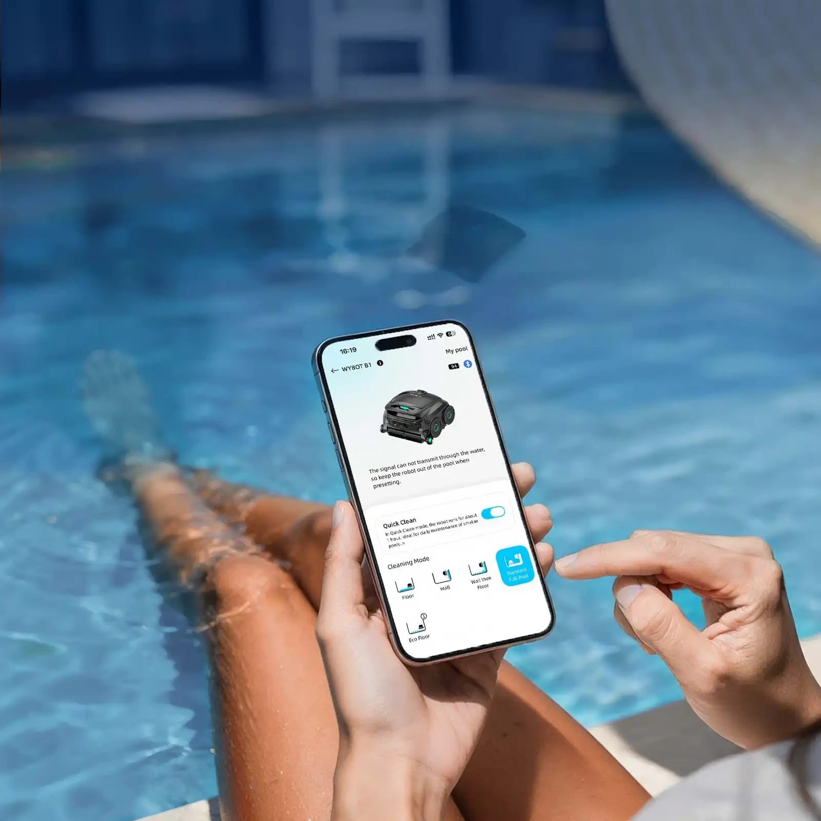 WYBOT B1 Robotic Robotic Pool Cleaner, Floor and Wall Cleaning Cordless Vacuum