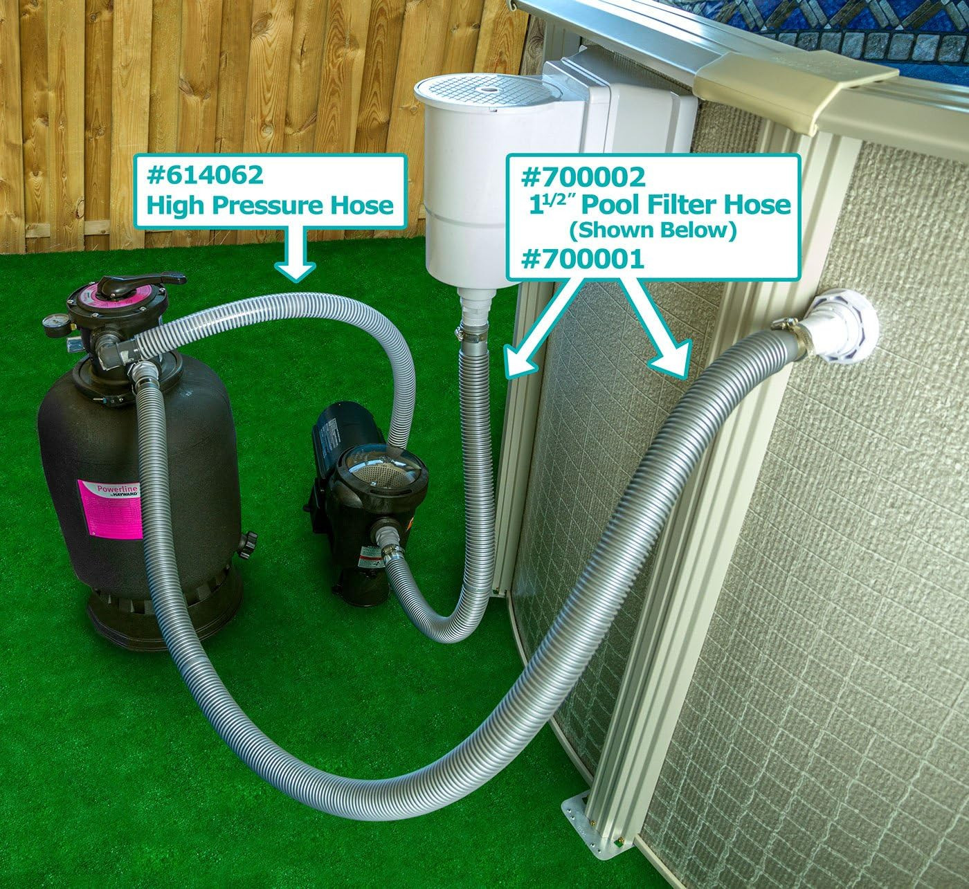1¼-Inch by 3-Foot Durable and Flexible Pool Filter Connection Hose