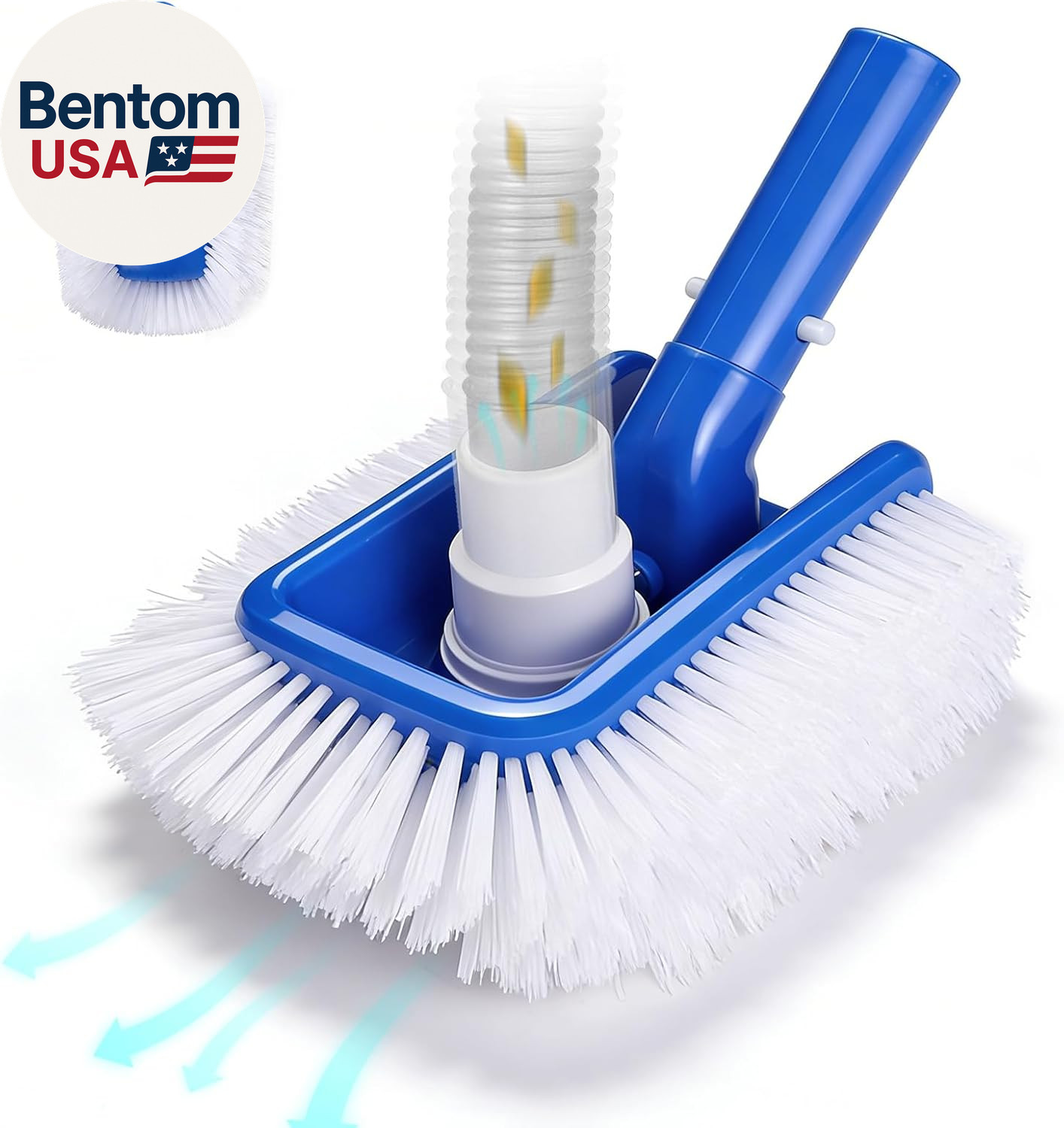Pool Brush Head with Pool Vacuum Head for Inground & above Ground Pools, round H