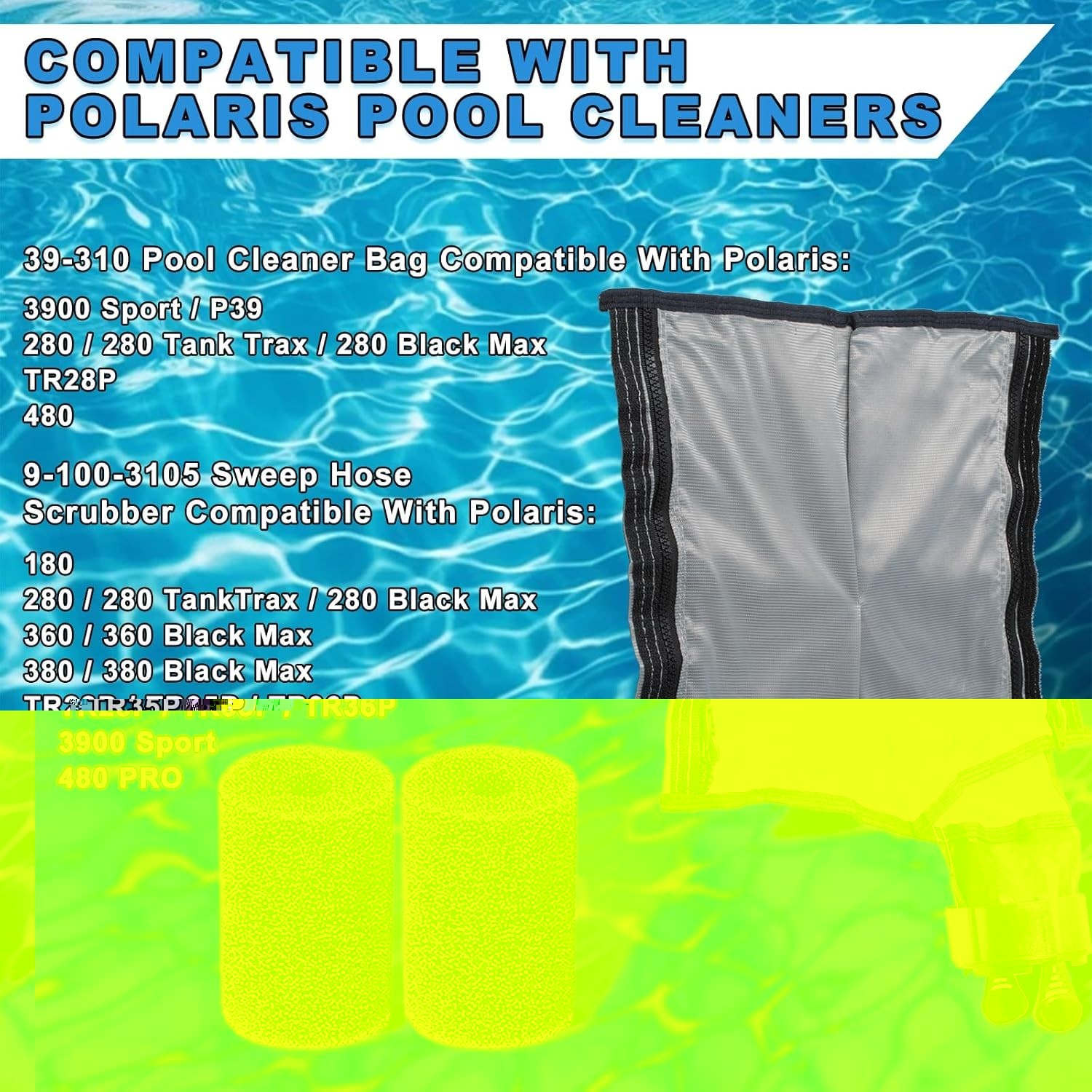 3900 Sport P39 Pool Cleaner Bag – 5L Capacity, Double Zipper for Polaris