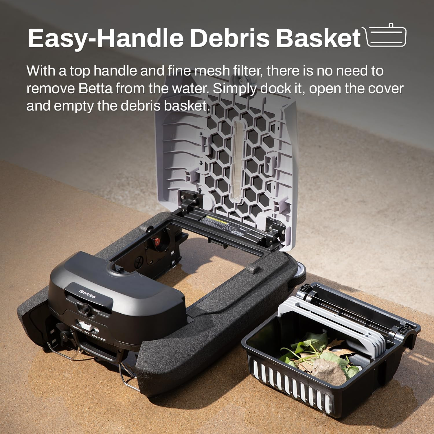Betta Flex Solar-Powered Robotic Pool Skimmer – Cordless with Dual Cleaning Mode