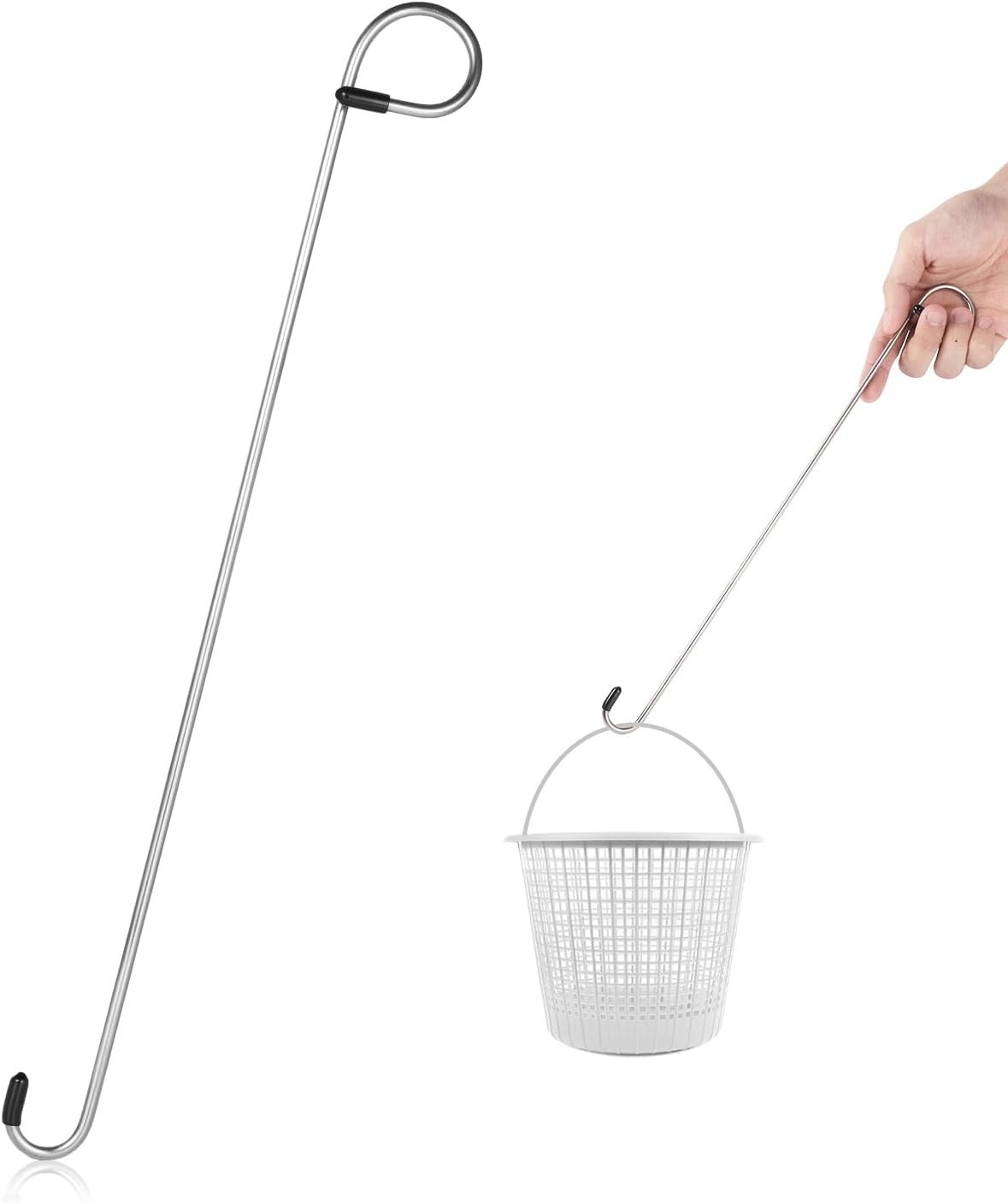 Stainless Steel Pool Skimmer Basket Hook – 13.78 Inch Debris Removal Tool for…