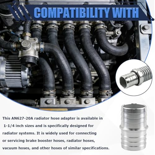 AN627-20A 1-1/4&Prime; to 1-1/4&Prime; Inch Hose Adapter Connector Radiator Commonly used