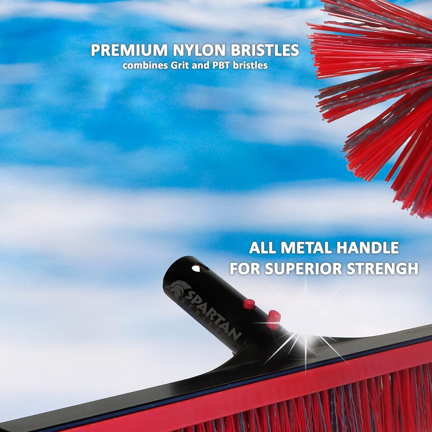Spartan 22&Prime; Heavy Duty Pool Brush Combo Nylon PBT Bristles Wall Floors