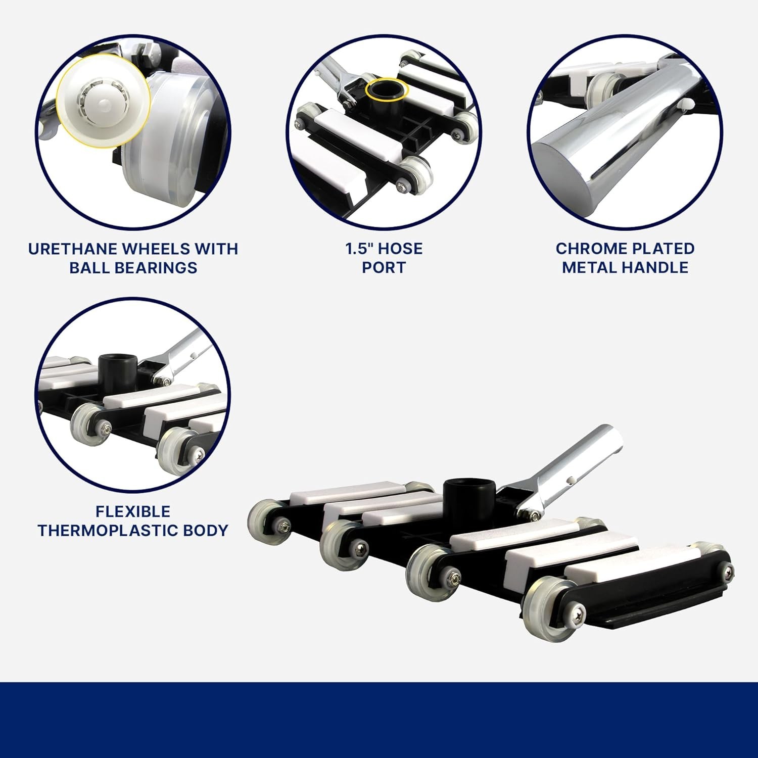 Professional-Grade Pool Vacuum Head – Extra-Wide for Effortless Deep Cleaning
