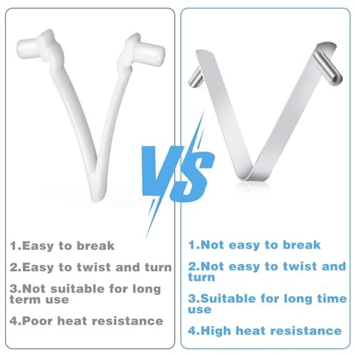 3Pcs Pool Brush Clips V-Shaped Stainless Steel Clips for Poles Skimmers Spa Tool