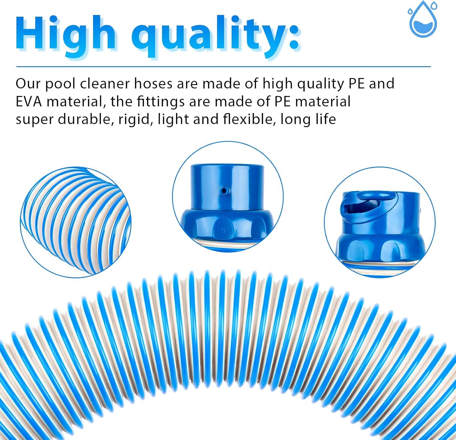 14 Pack 39 Inch Pool Vacuum Hose Twist Lock Hose for Zodiac Baracuda MX6 MX8