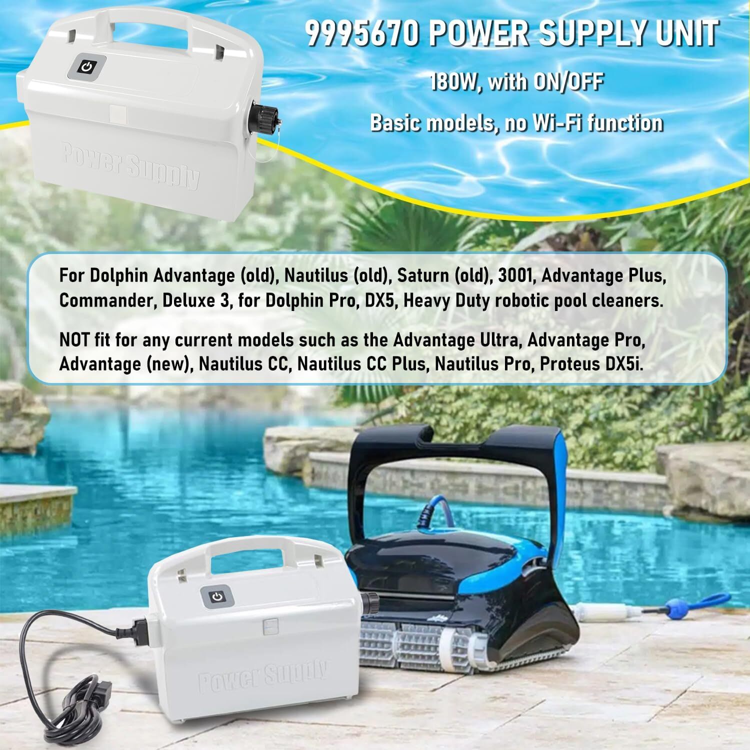 Assy Replacement Power Supply 9995670 Fits for Dolphin Robotic Pool Cleaners