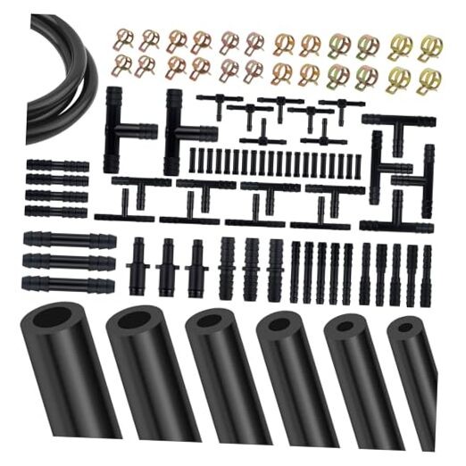 5Ft Vacuum Hose Automotive Set,6 Sizes 3/8&Prime;,5/16&Prime;,1/4&Prime;,3/16&Prime;,5/32&Prime;,1/8&Prime; 94PCS