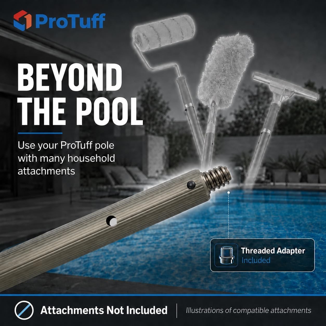 ProTuff 16ft Telescopic Pool Pole – Heavy Duty Aluminum