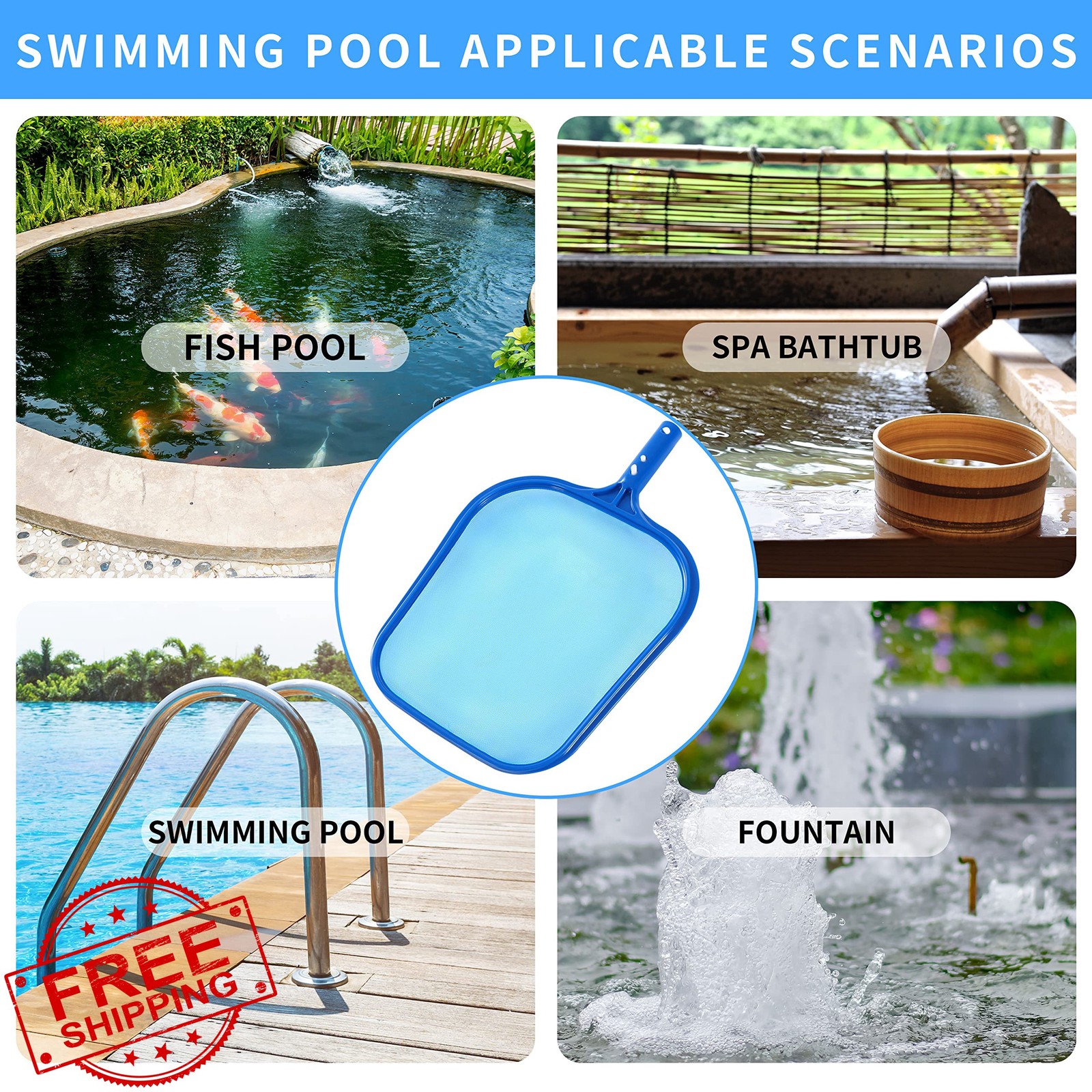 Loiyadn Pool Skimmer Light Blue