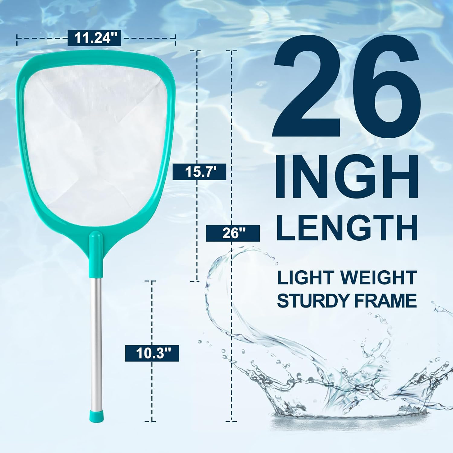 Pool Skimmer – Pool Net with Reinforced Frame & Ultra Fine Mesh, Large Capacity