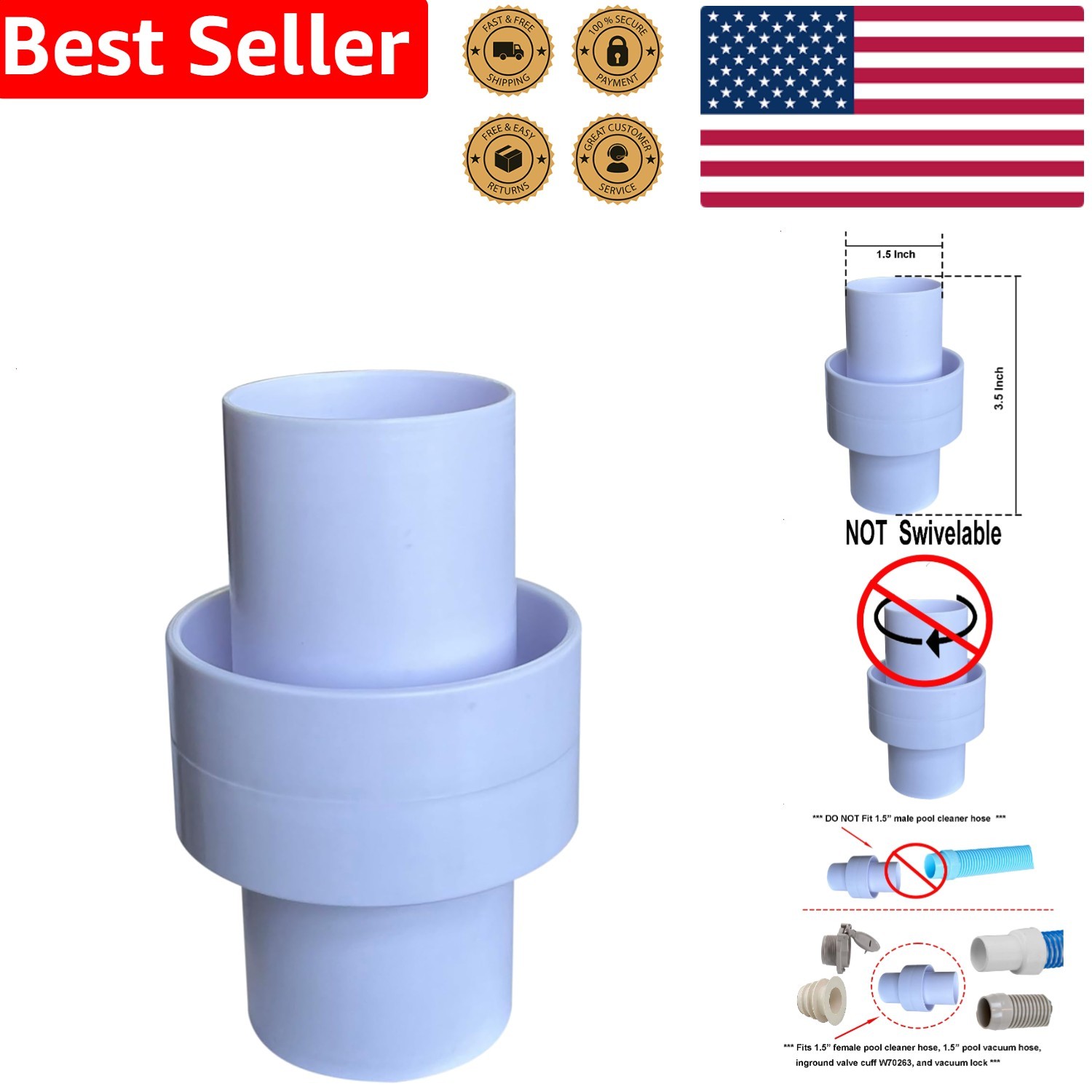 Pool Vacuum Hose Adapter for Hayward Cleaner Replacement