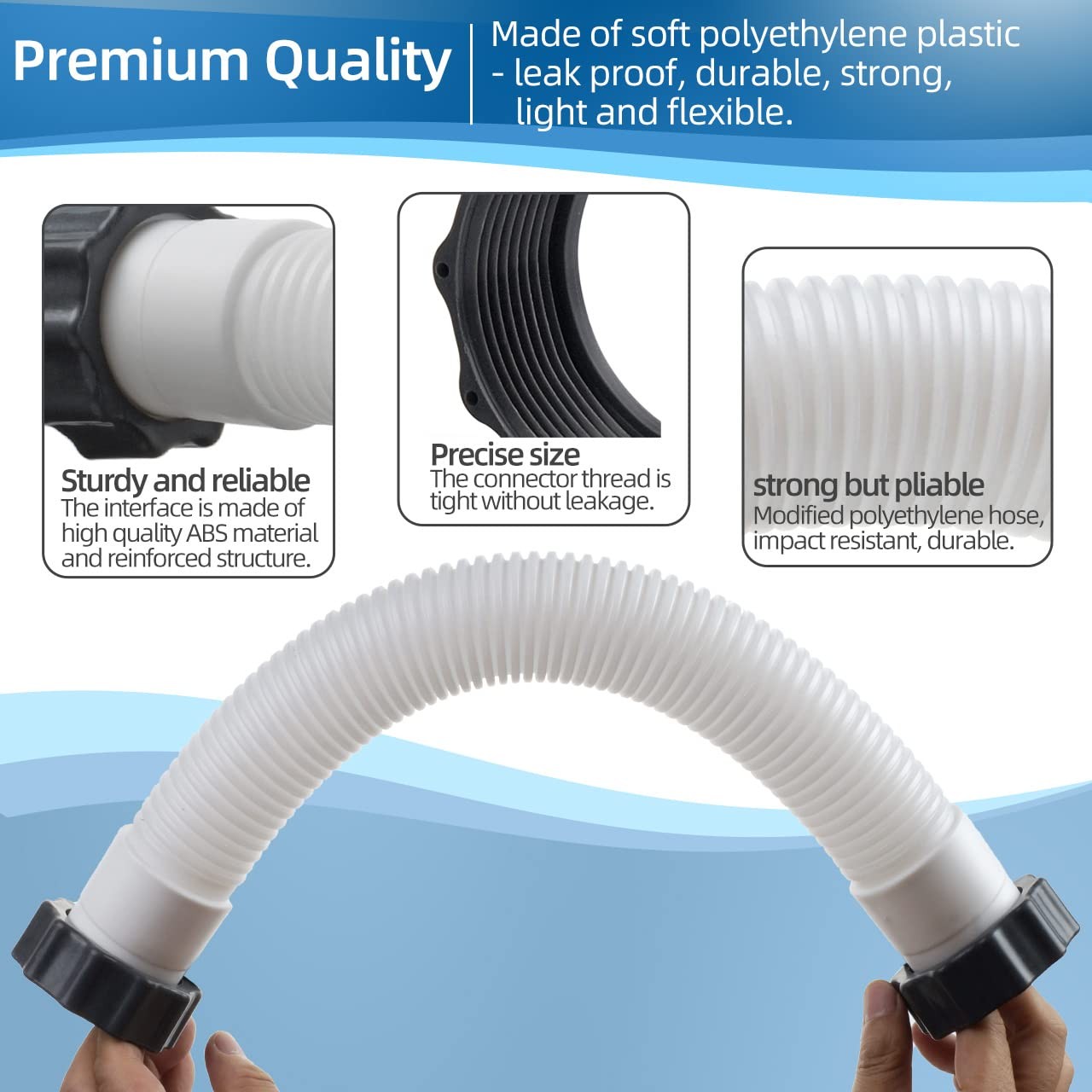 14 Inch Pool Sand Filter Pump Hose Replacement for Intex 14 inches, White
