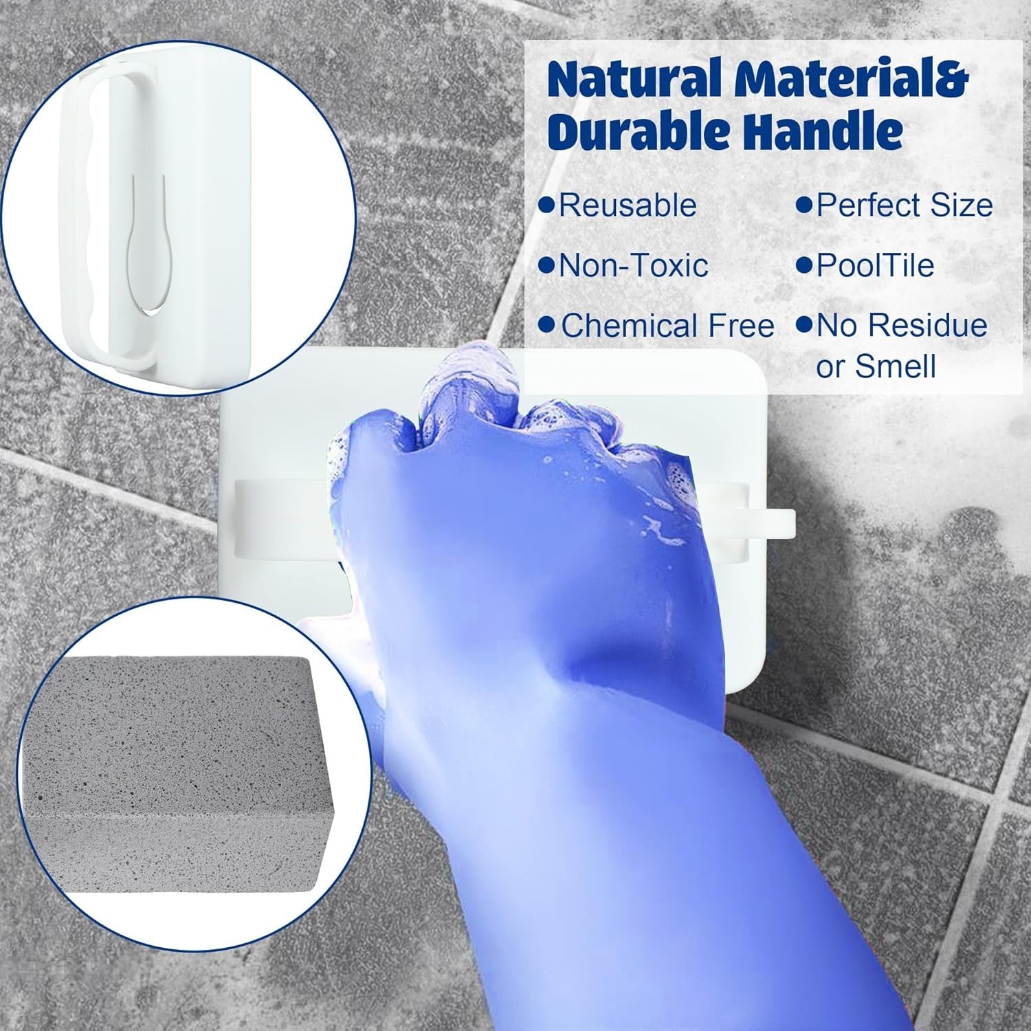 6 PCS Hand-Held Pool Pumice Stones Swimming Pumice Pool Tile Stone Replacemen…
