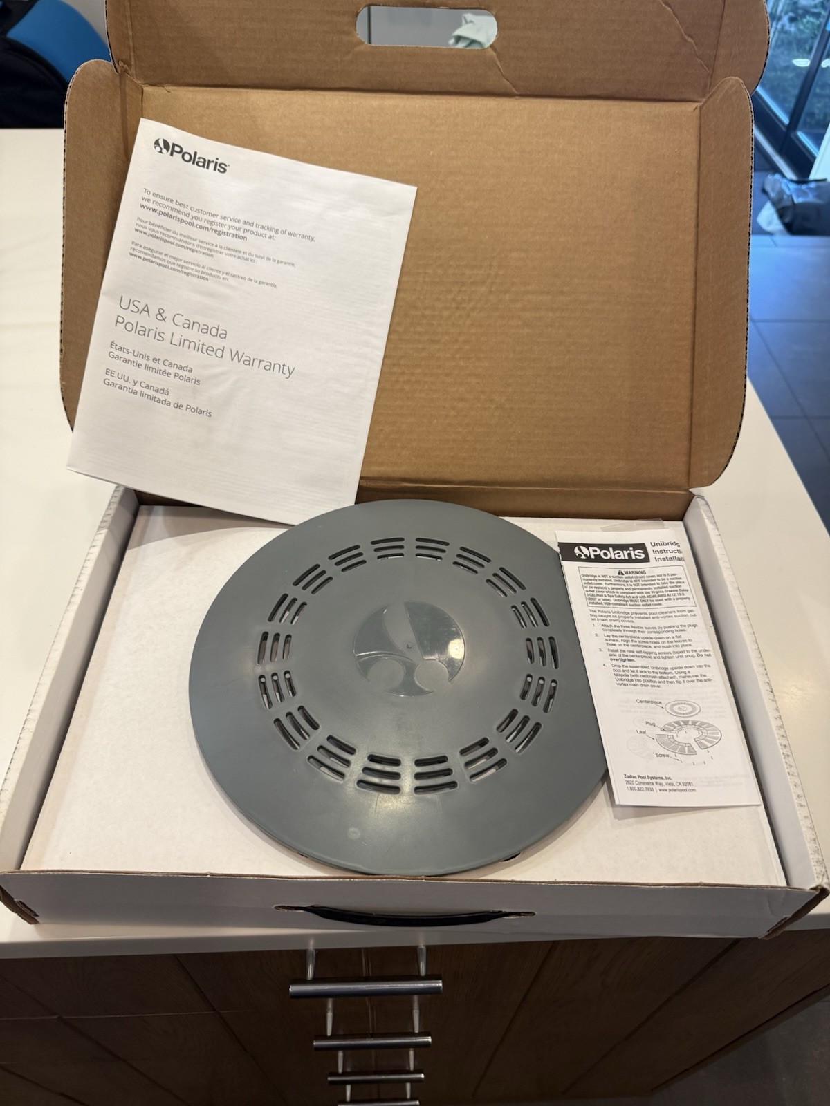 Polaris UniBridge Main Drain Cover Gray 12in for 180/280/380 R0632900