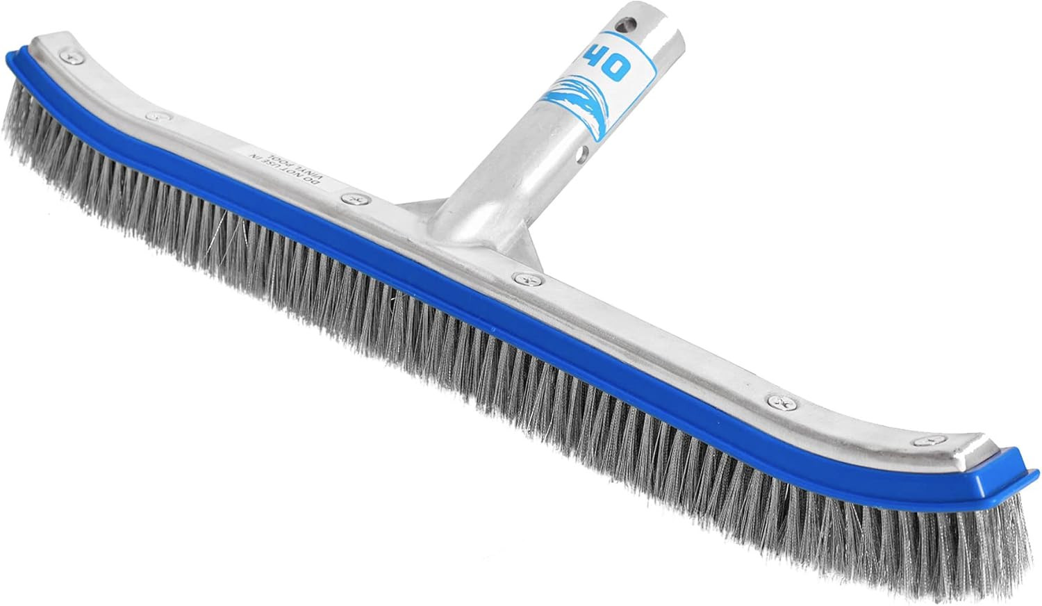 Heavy Duty Pool Brush – 18-Inch Extra-Wide Metal Brush Head with Stainless Steel