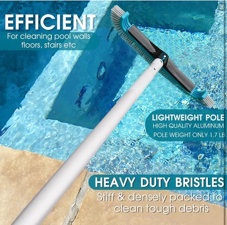 Swimming Pool Cleaning Kit-Aluminum Frame Skimmer Net with 10Ft Adjustable Pole