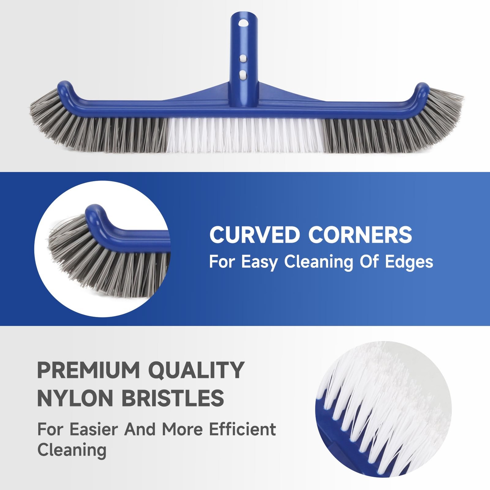Swimming Pool Cleaning Kit Includes Pool Skimmer Net, 18&Prime; Pool Brush with 5f…