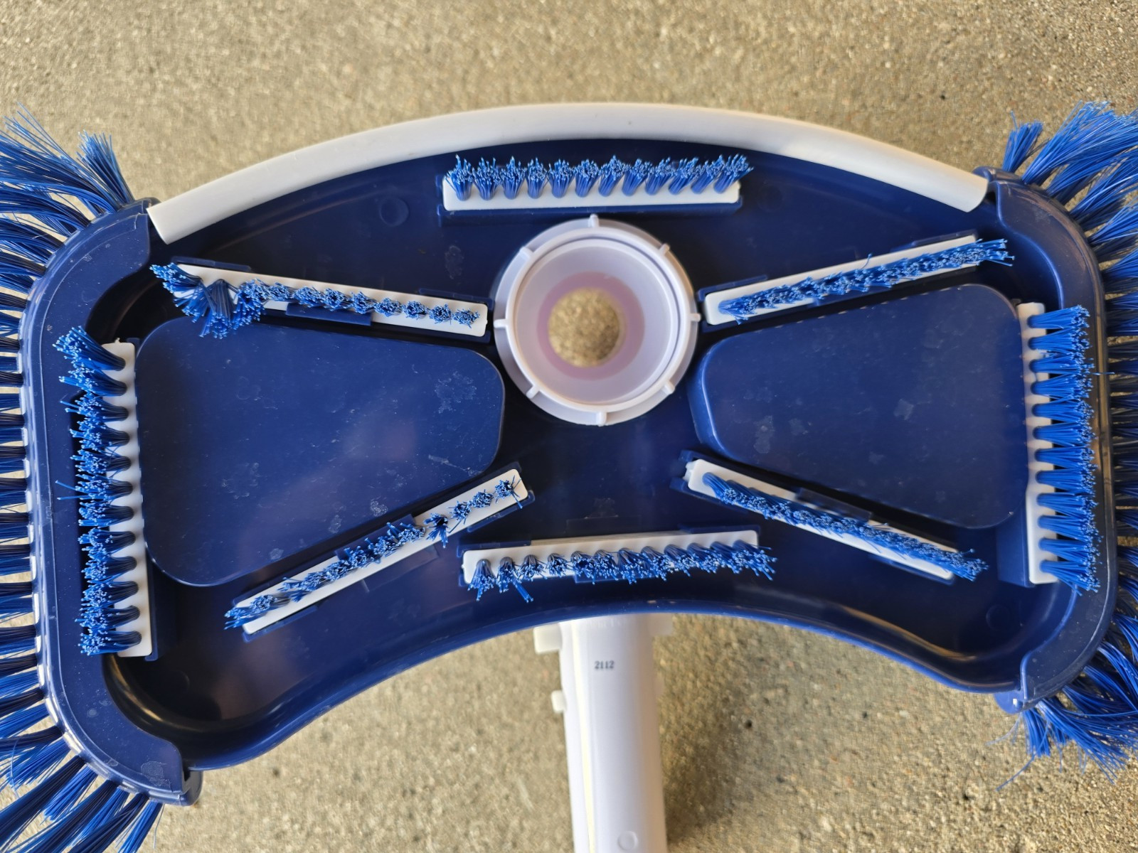 14&Prime; Vacuum Pool Brush Head Blue White Swimming Pool Cleaner Attachment Weighted