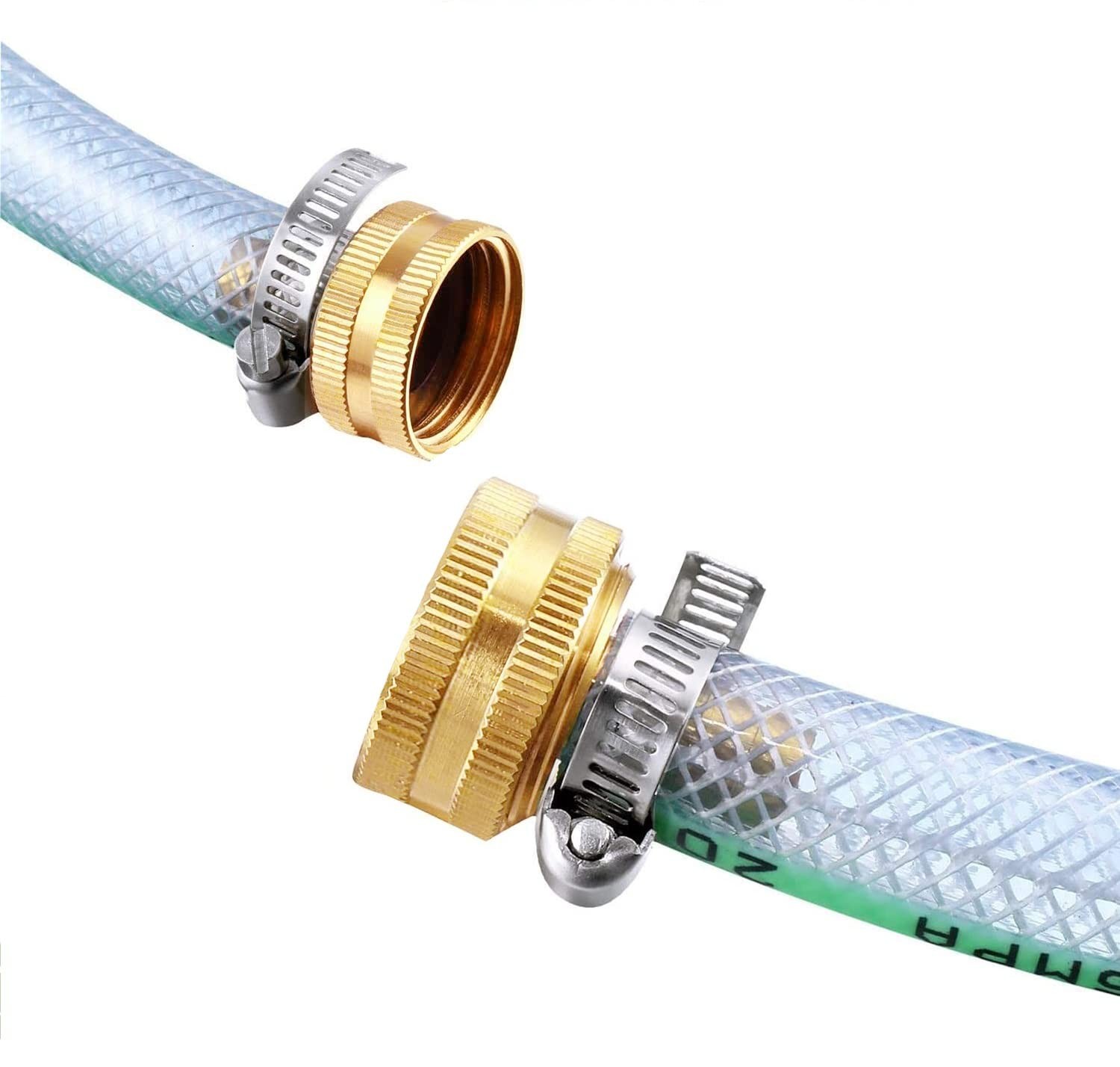 Hooshing 2PCS Garden Hose Connector 1/2&Prime; barb x 3/4&Prime; GHT Female, Brass