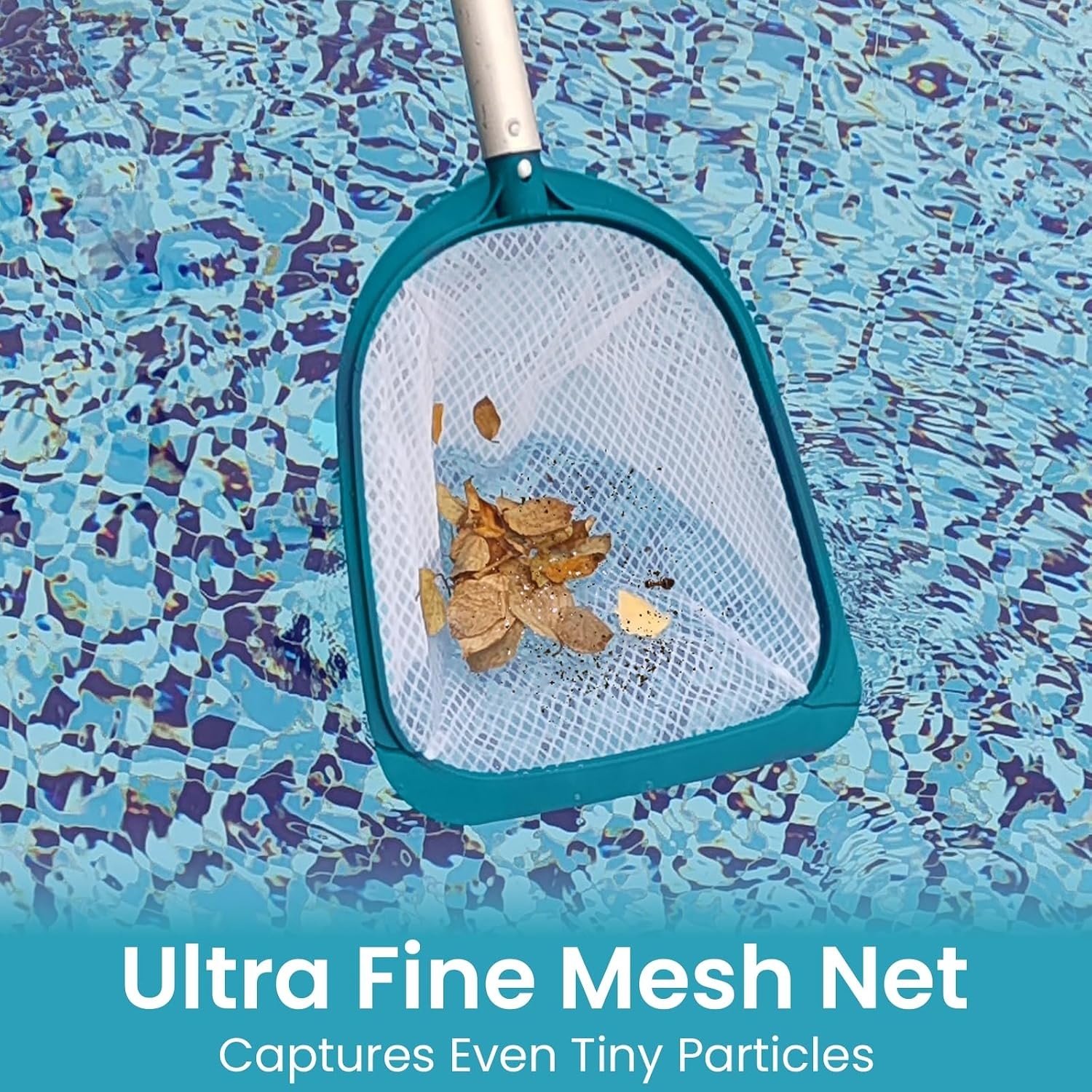 Pool Spa Leaf Skimmer Net – Ultra Fine Mesh Diamond Netting with 5&Prime; Deep Bag