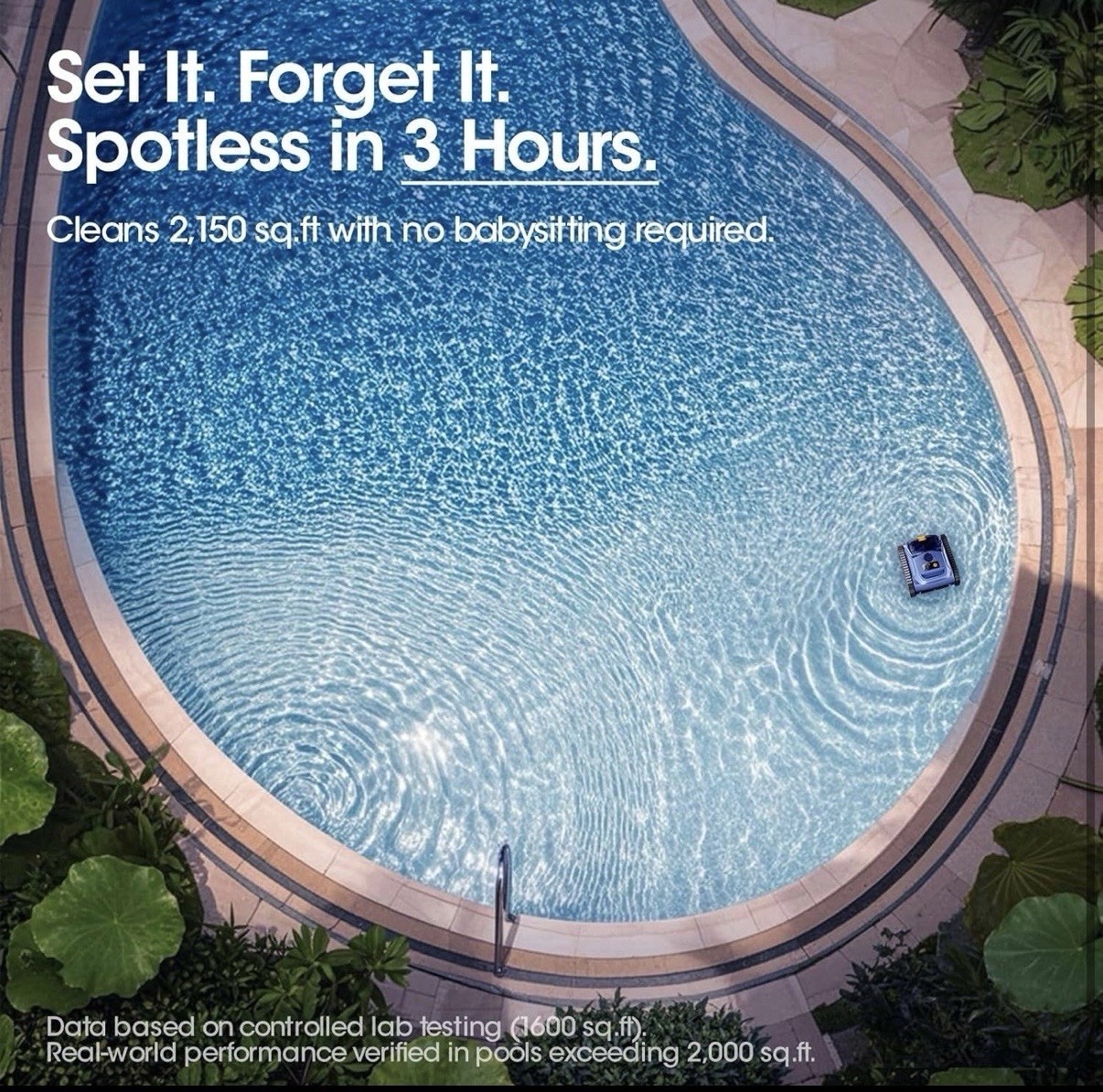 RERIOU SAT20 Robotic Pool Vacuum, Cordless, Wall & Floor Cleaner