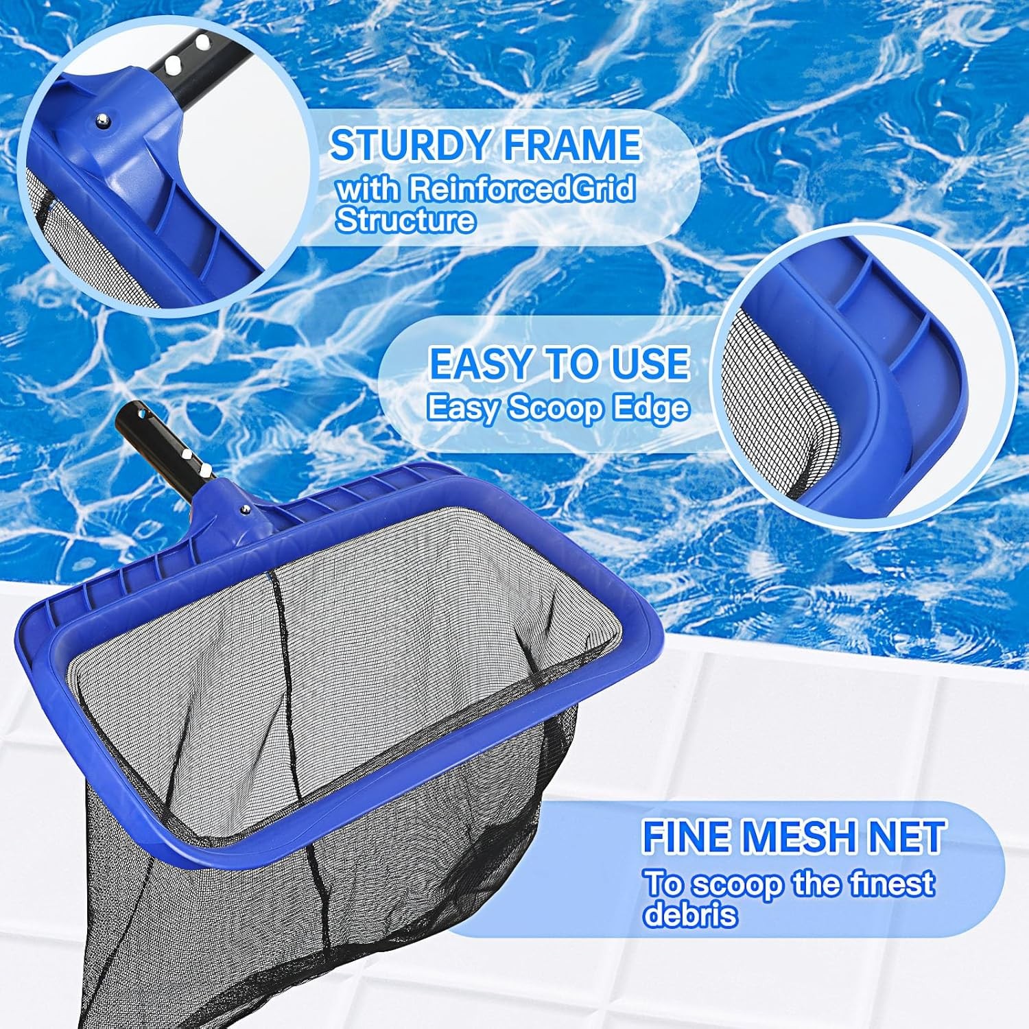 Pool Brush Head 17 In Curved Scrub Brushes for Cleaning Pool Walls EZ Clip