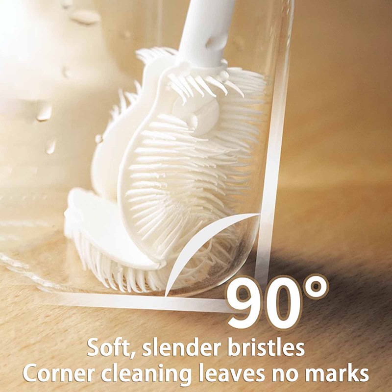 Bendable Cleaning Brush Cup Scrubber Glass Cleaner Kitchen Long Handle Brush