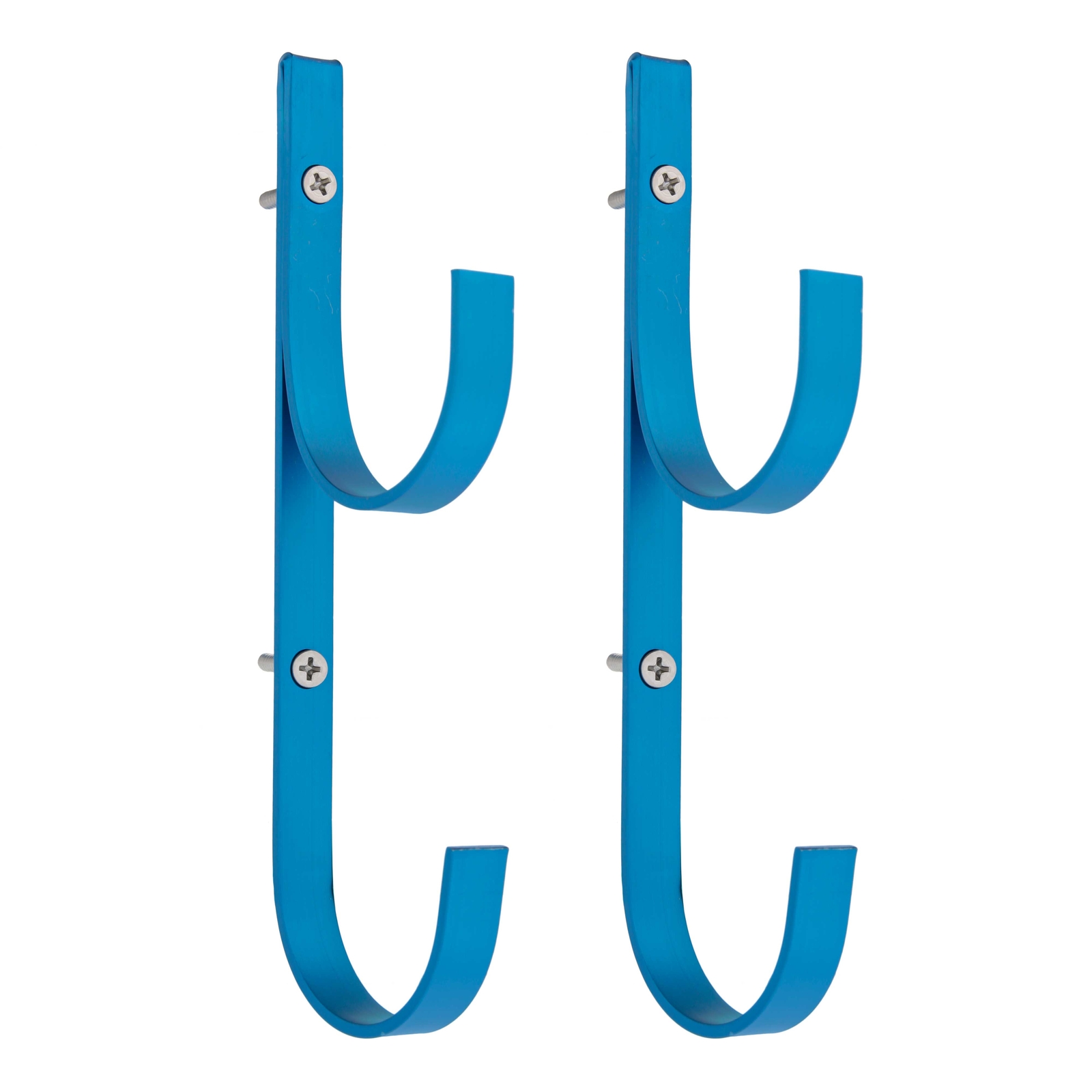 U.S. Pool Supply Set of 2 Blue Aluminum Pool Hangers for Telescopic Poles, Nets