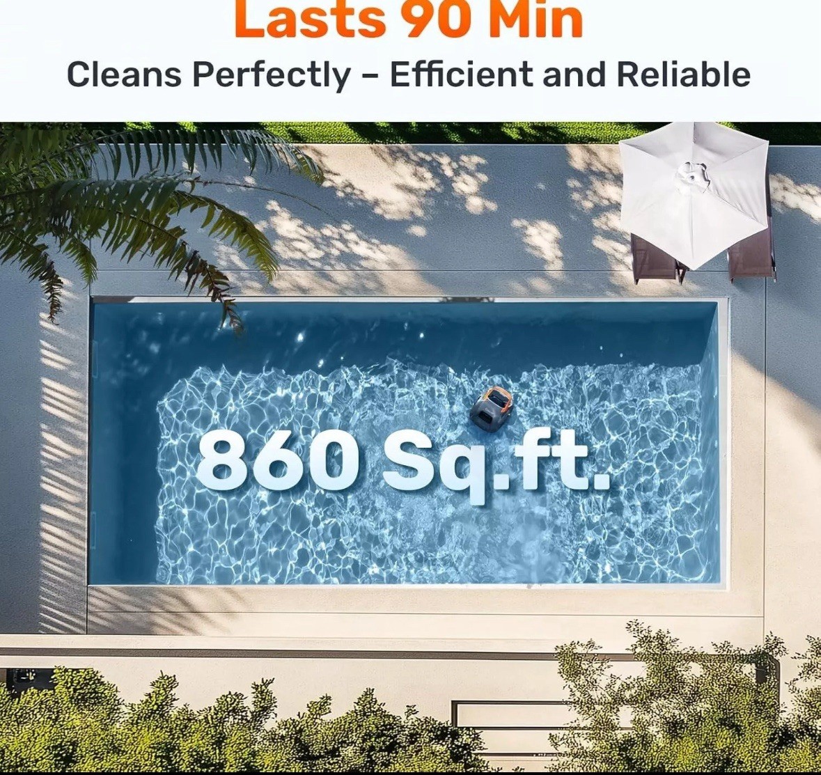 Gosvor LiteVac 800 PRX1S Portable Cordless Robotic Automatic Pool Cleaner