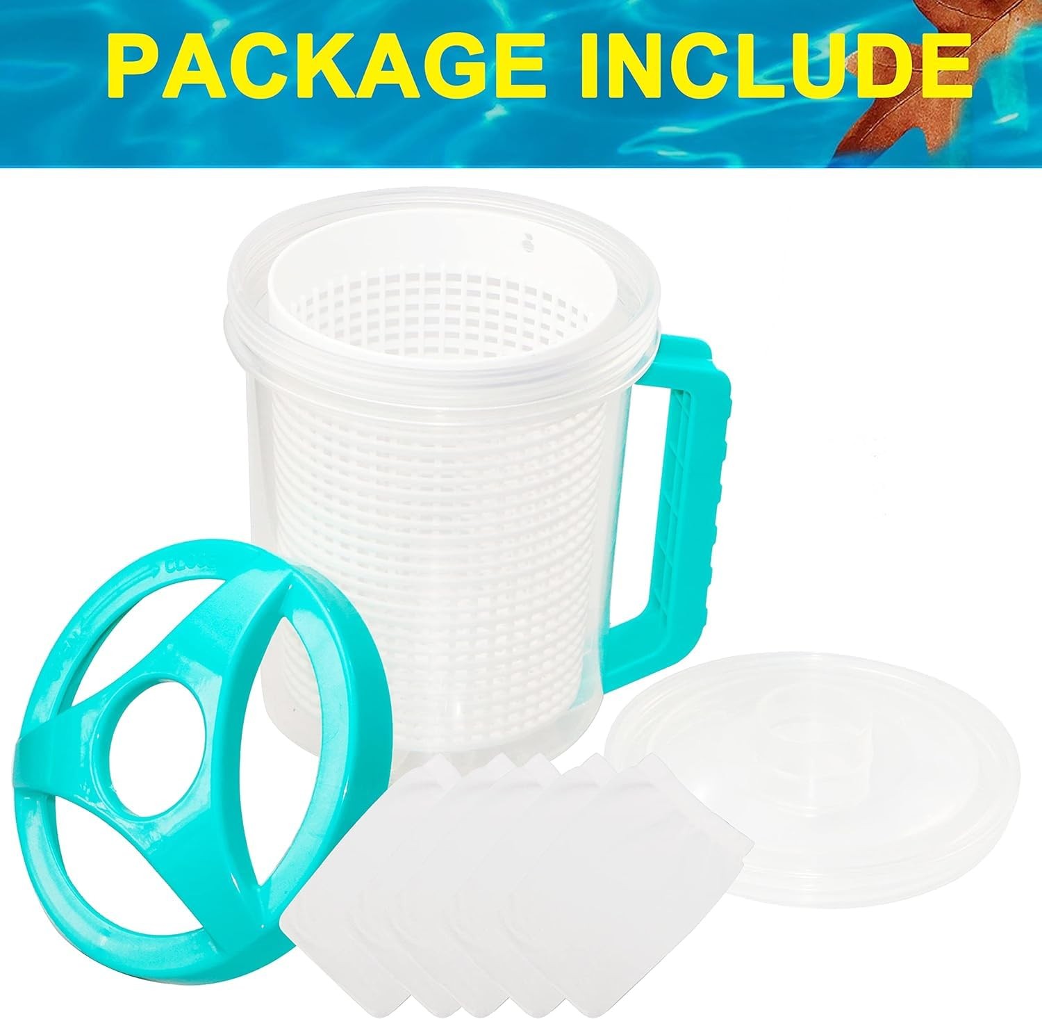Pool Leaf Canister Catcher for Vacuum with Mesh Basket Fits All Cleaners