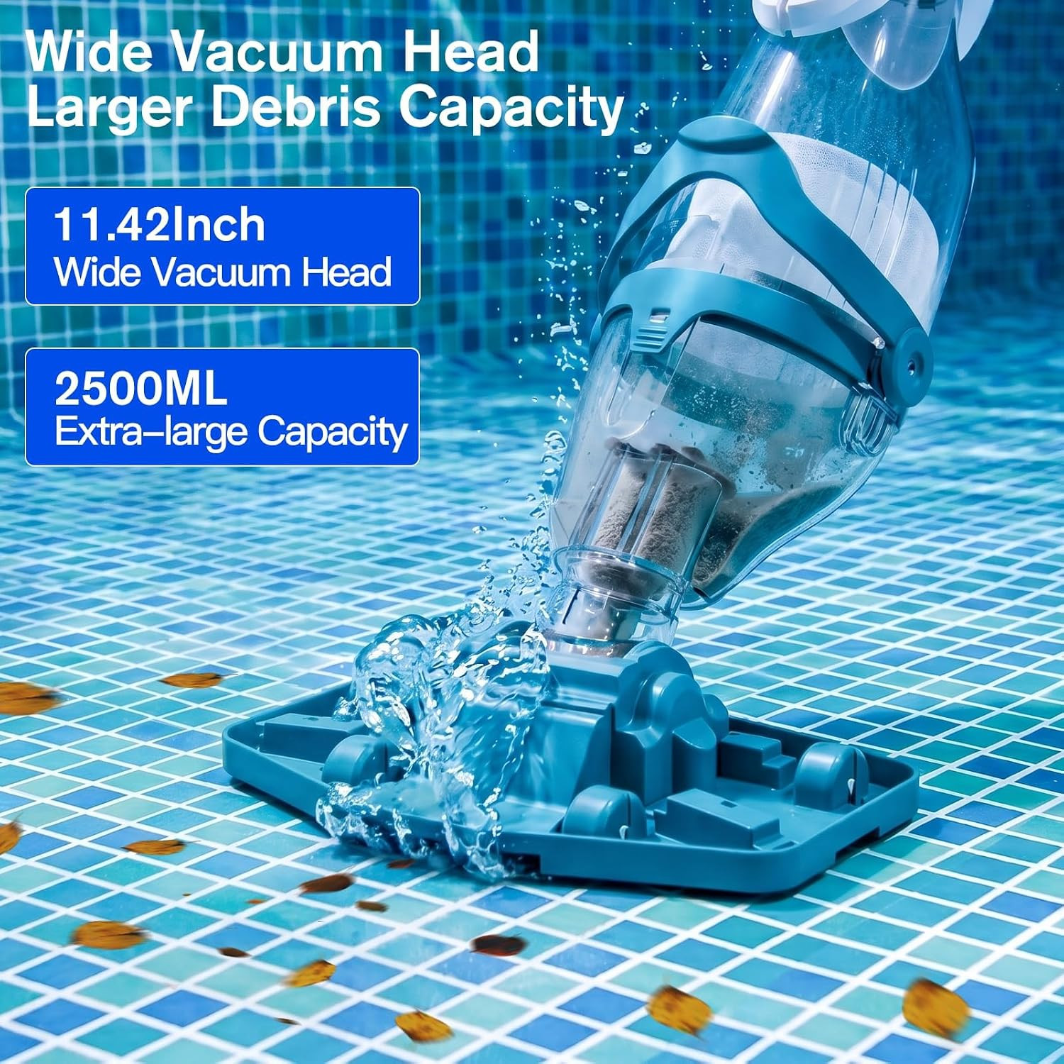 2026 Upgraded Cordless Pool Vacuum for above Ground Pools, Dual Modes High-Flow/