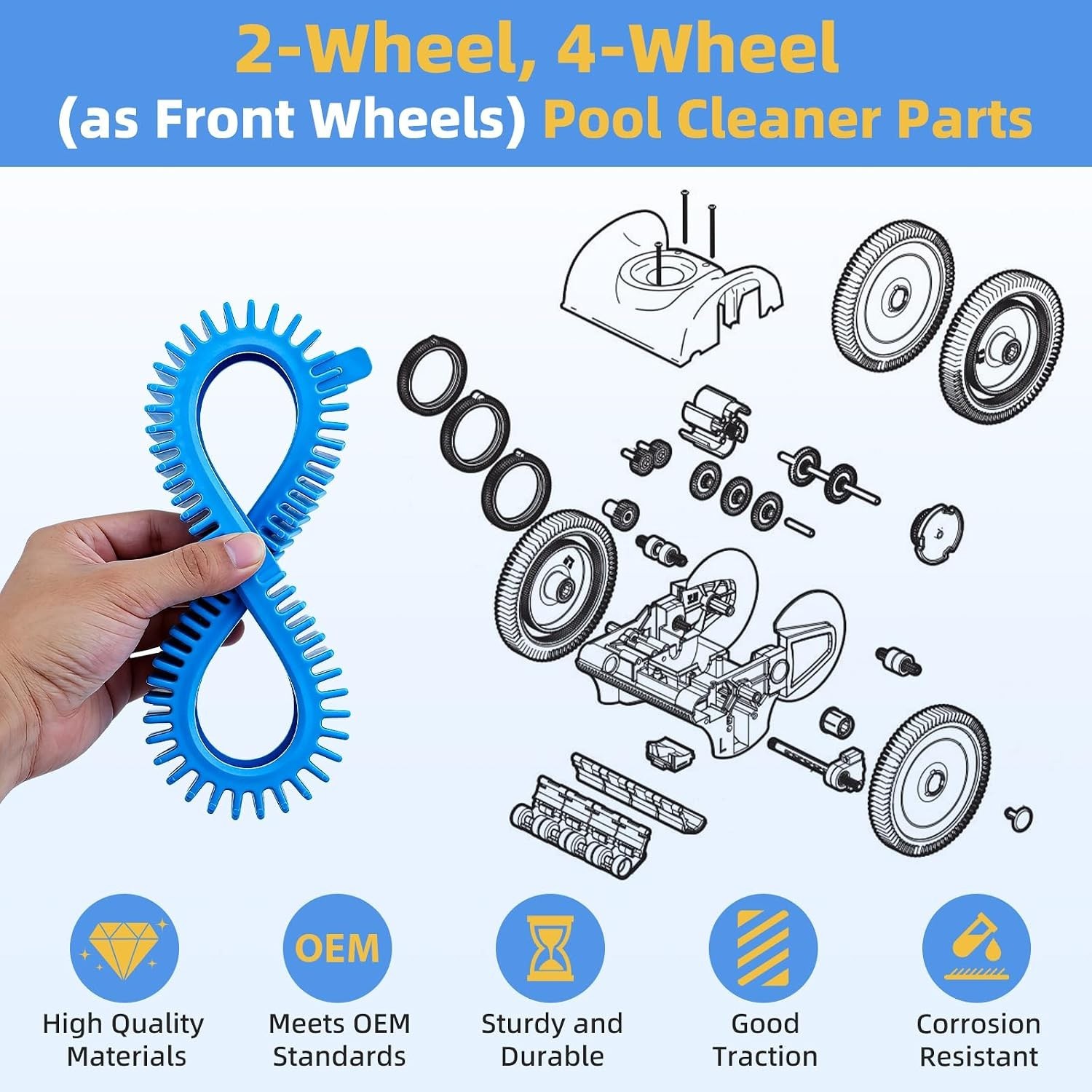 Pool Cleaner Tire Combo Kit for Hayward Pool Vacuums Fit for Poolvergnuegen with