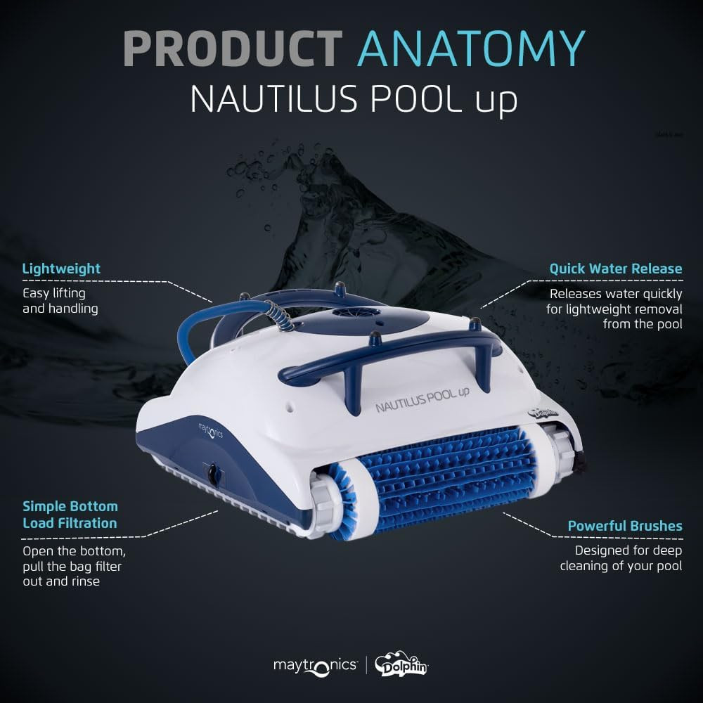 Nautilus Pool-Up Robotic Pool Vacuum Cleaner up to 26 FT – Wall Climbing