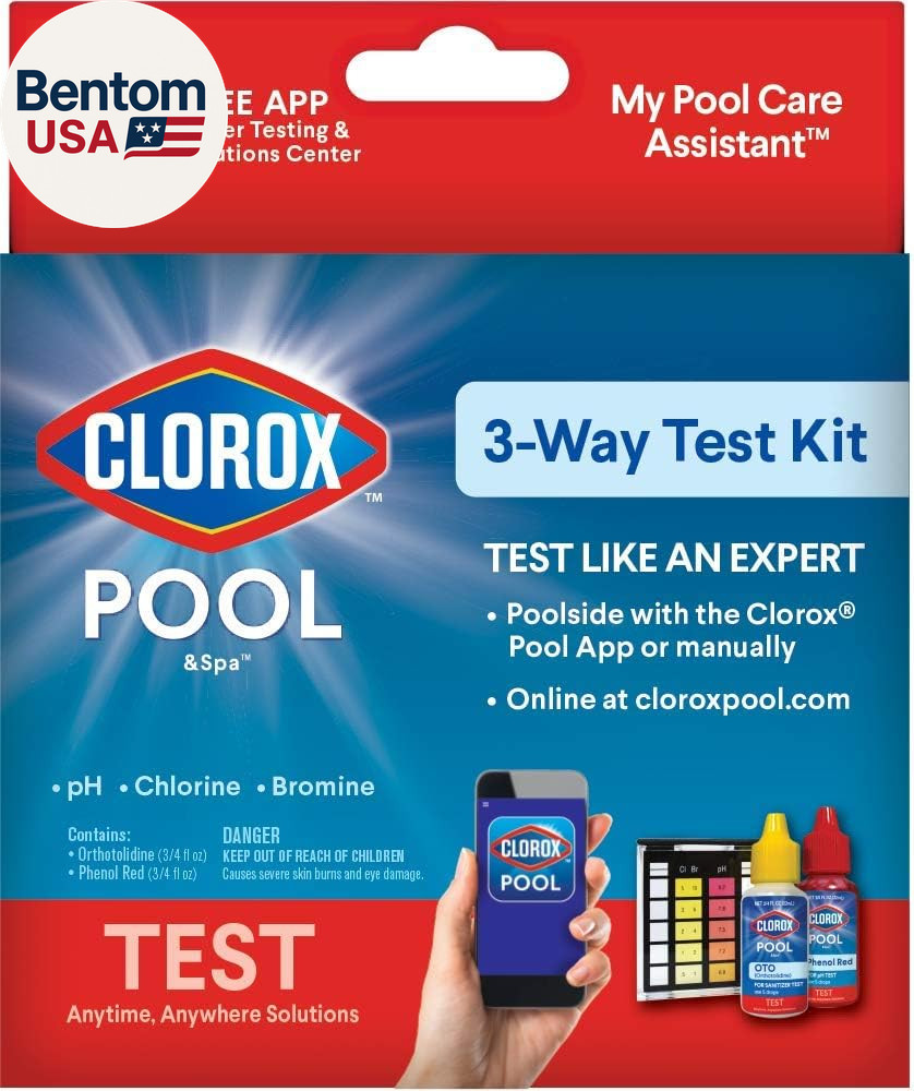 Clorox® Pool&Spa™ Swimming Pool 3-Way Water Test Kit, Accurately Measures Bromin