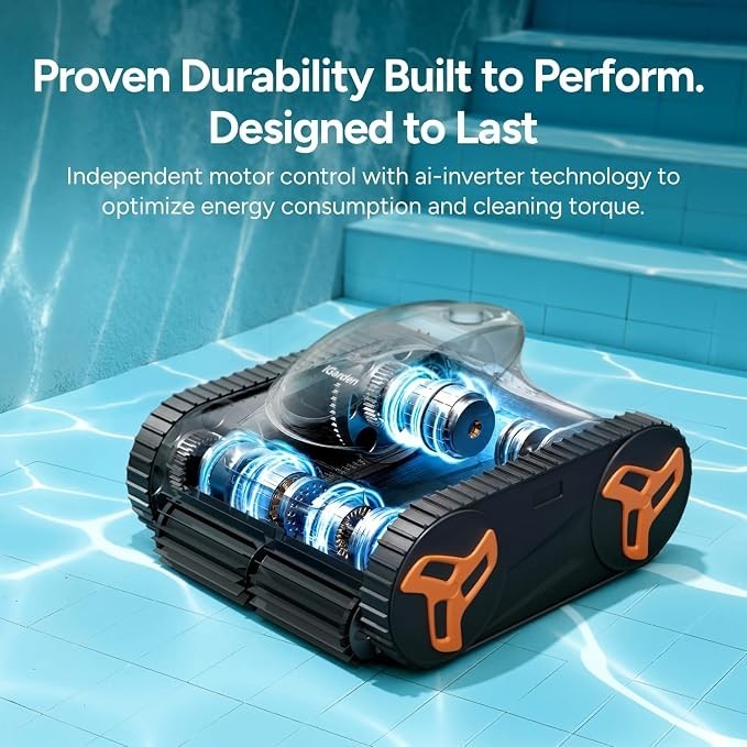 iGarden Cordless Robotic Pool Cleaner Pool Vacuum 6H Runtime for Inground Pools