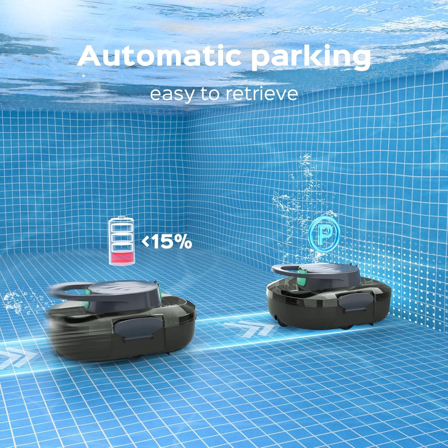 Automatic Pool Cleaner for Above Ground Swimming Pools Self Parking Dual Mo 4894