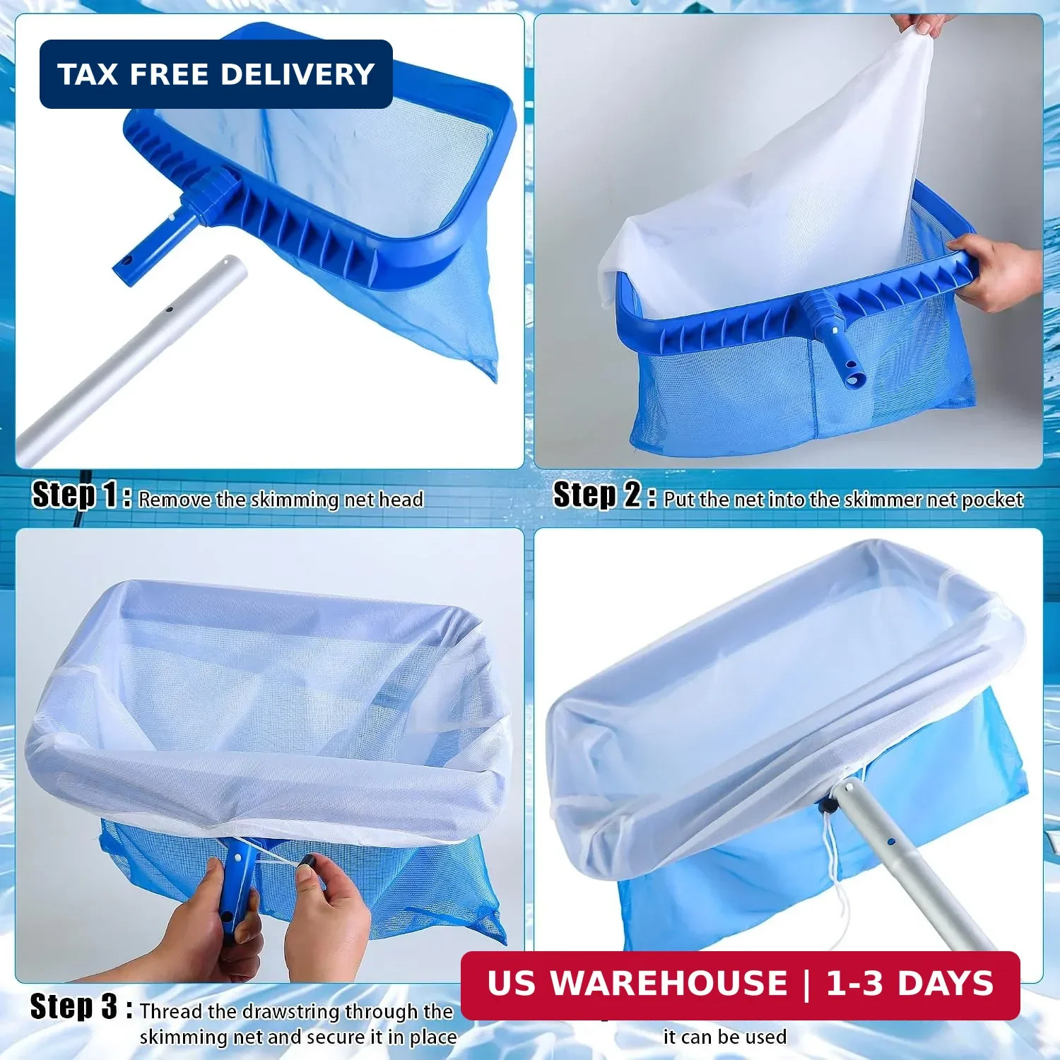 3 Pcs Ultra Fine Mesh Pool Skimmer Net Insert 26x22in Collect pool garbage | Cle