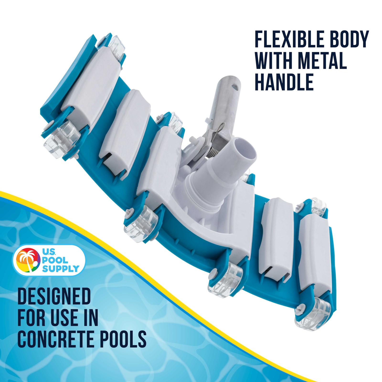 U.S. Pool Supply 14&Prime; Pool Vacuum Head, Flexible Weighted, Swivel Hose Connection