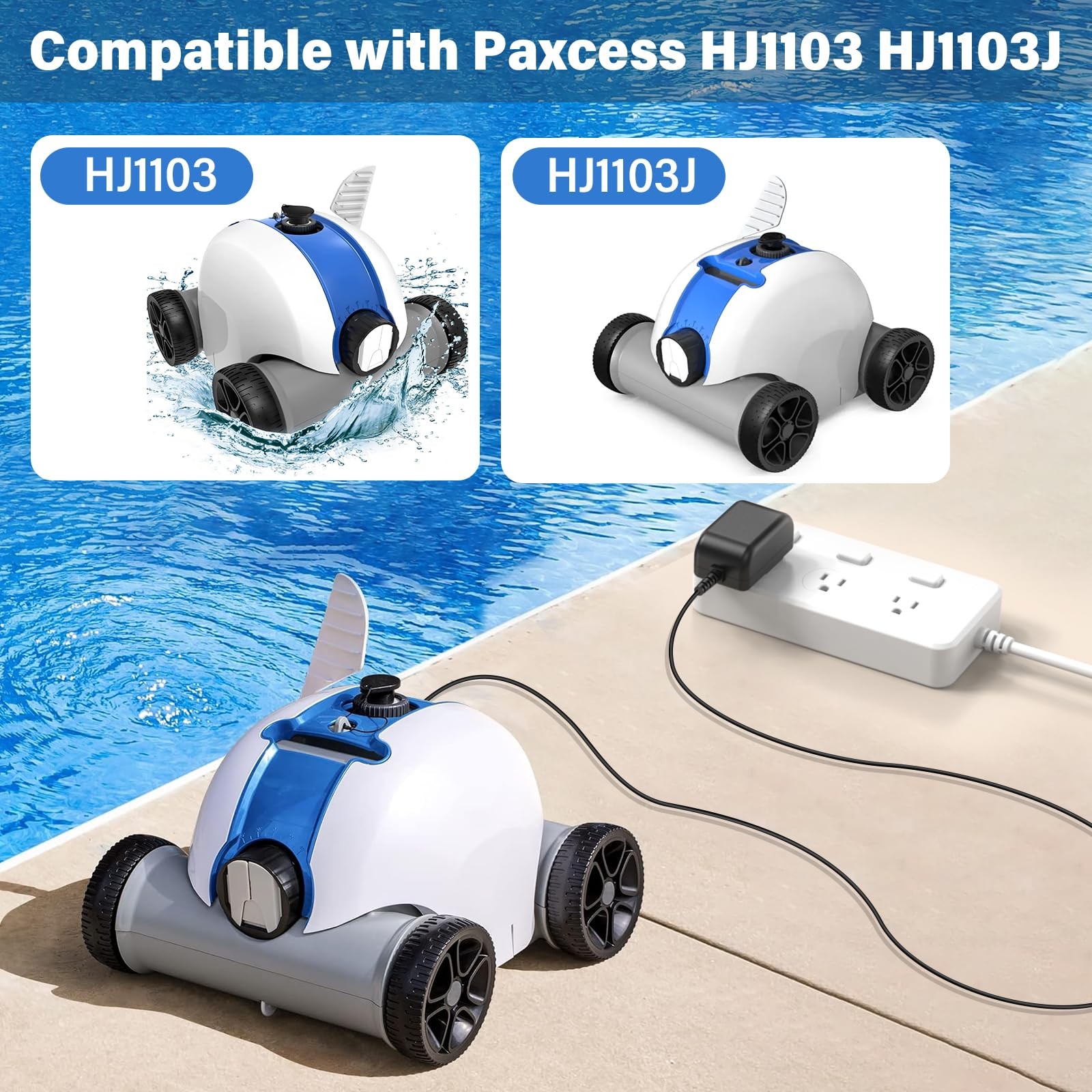 12.6V for Paxcess HJ1103J HJ1103 Cordless Automatic Robotic Swimming Pool…