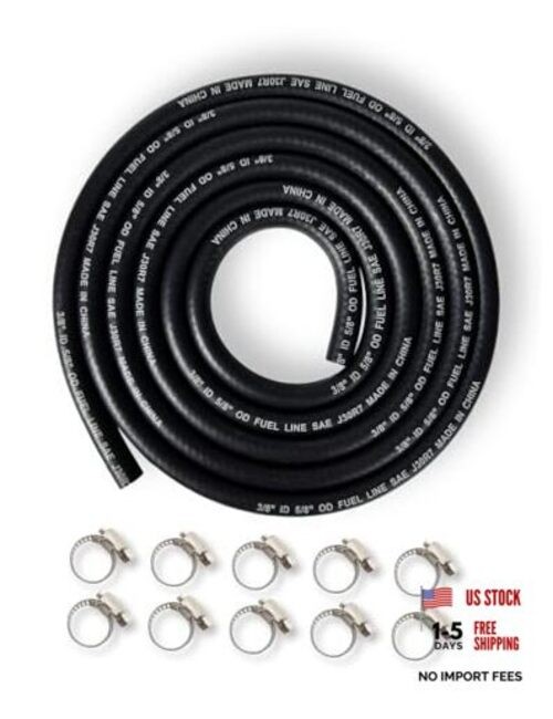 Fuel Line Hose 3/8 inch Gas Line Hose Rubber NBR SAE 30R7 6FT for 6 Feet