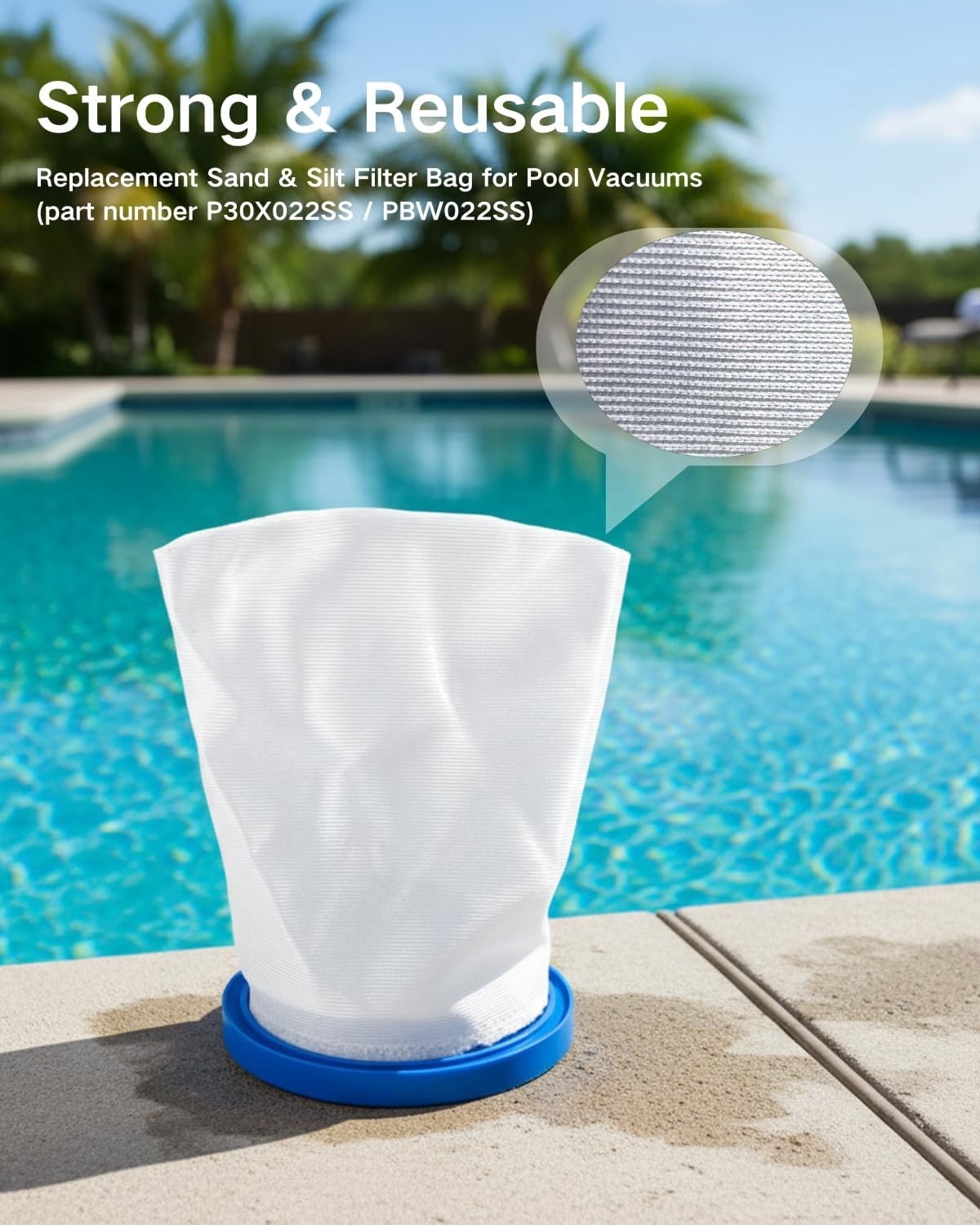Reusable Sand & Silt Filter Bag for Pool Vacuums – Universal Compatibility