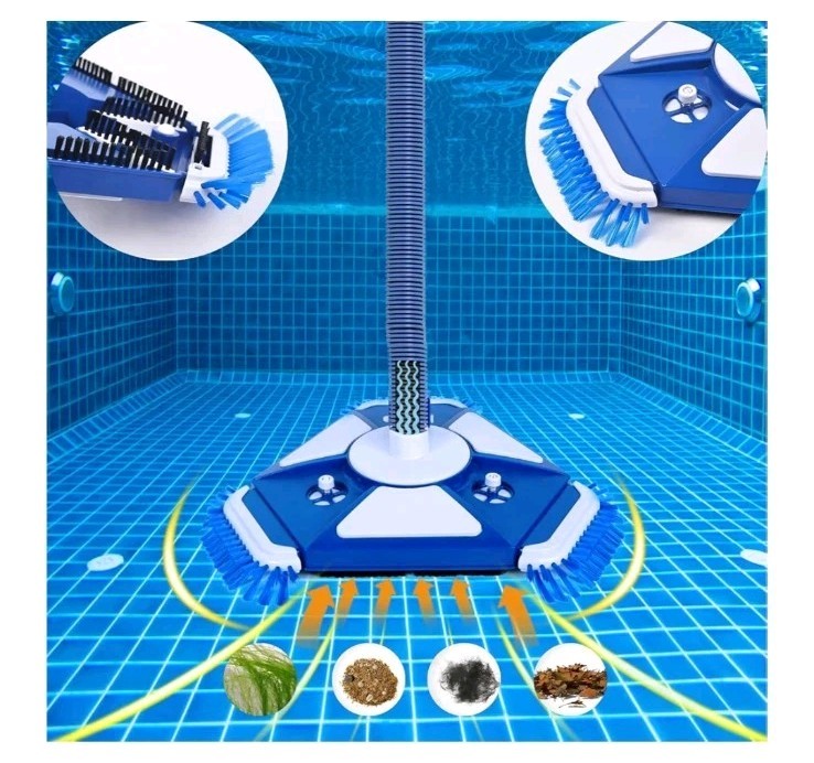 Pool Vacuum Head Cleaner Side Brush Universal Swivel Handle 1.5&Prime; Hose Adapter