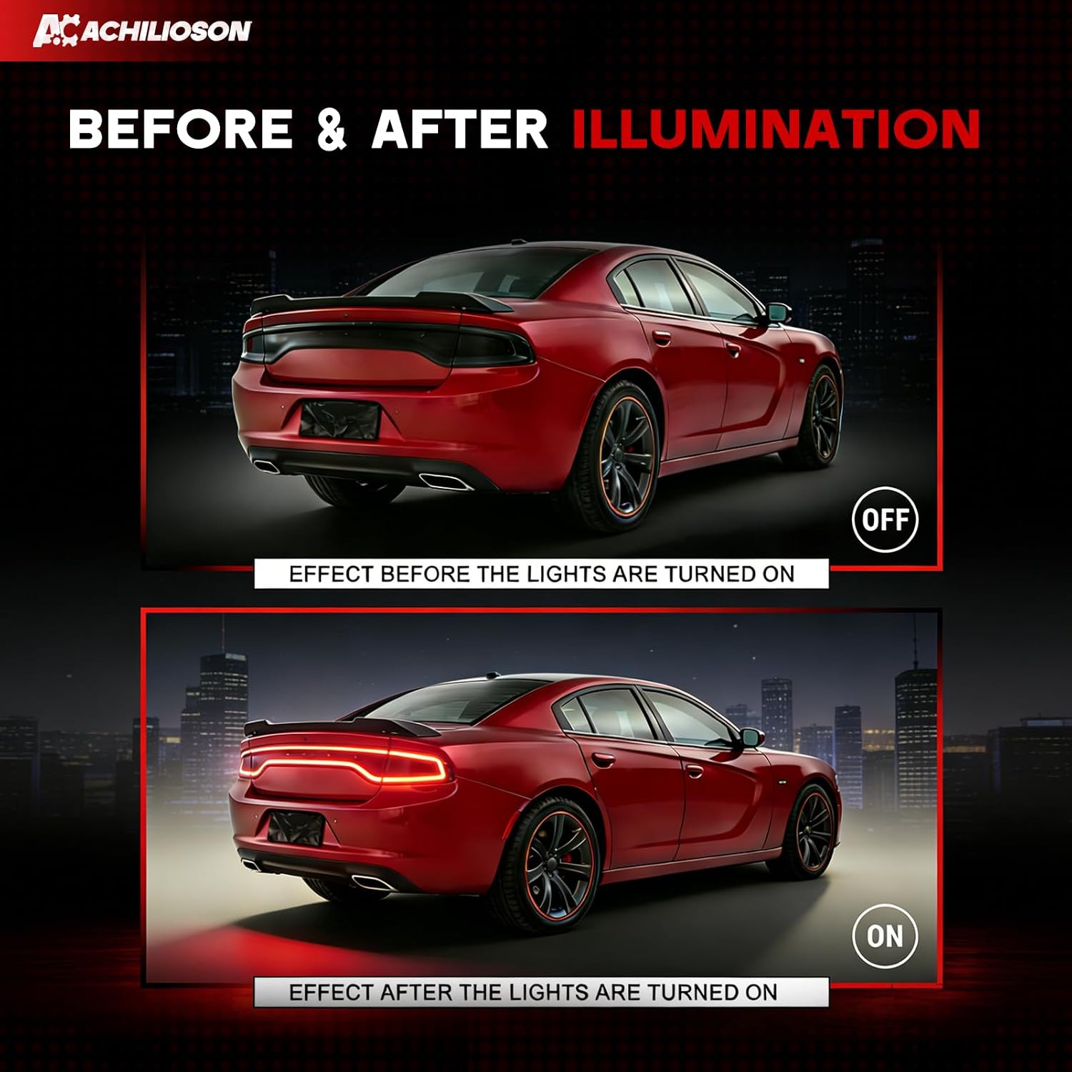 For Dodge Charger Smoked Gray Tail Light Covers 2015-2024 | Premium ABS Rear Lig