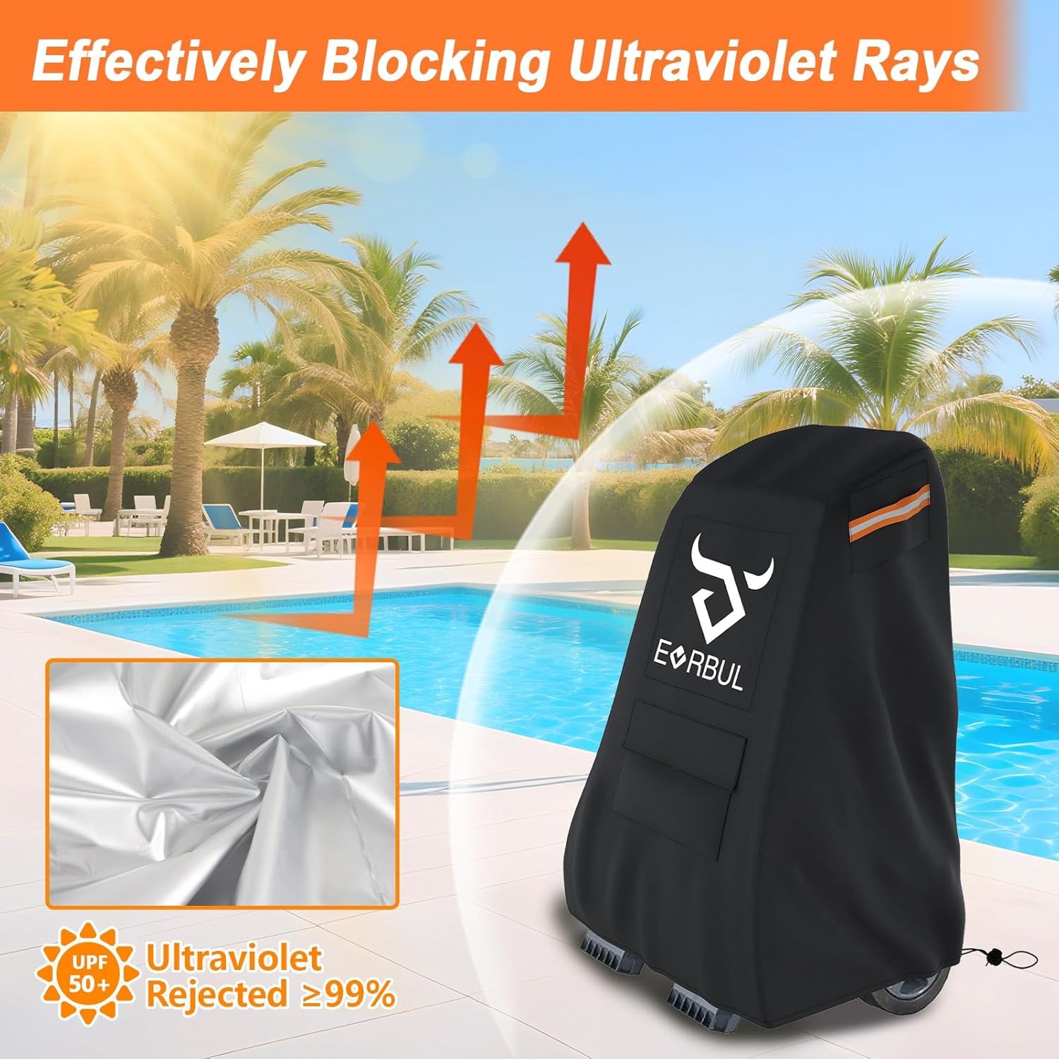Robotic Pool Cleaner Cover for Most Pool Caddies Up 26&Prime; L x 22&Prime; W x 42&Prime; H