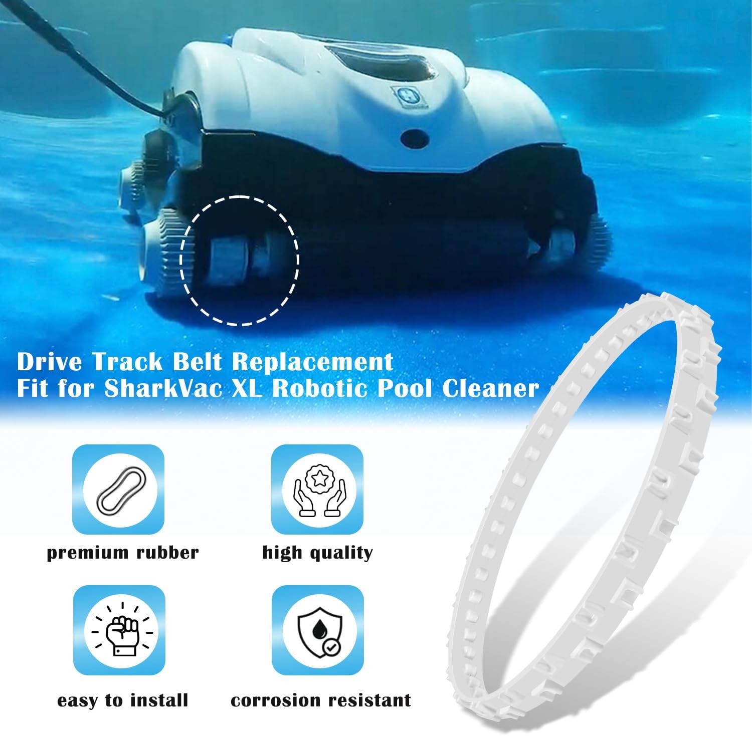 RCX97501GR Drive Track Belt Replacement for Hayward SharkVac XL & AquaVac 500